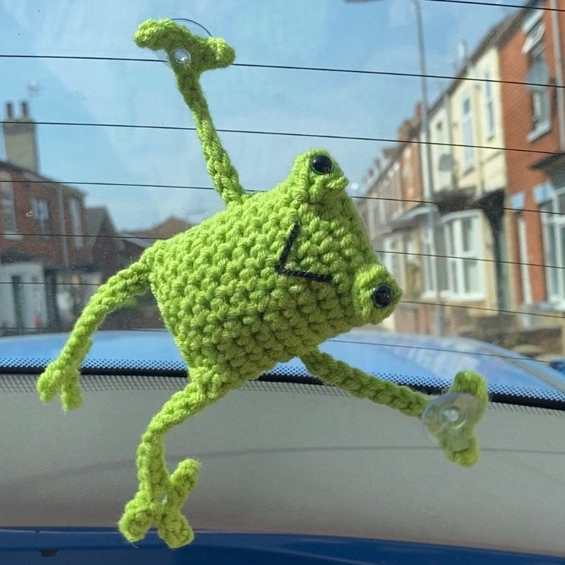Handmade Leggy Green Frog with Suction Cups