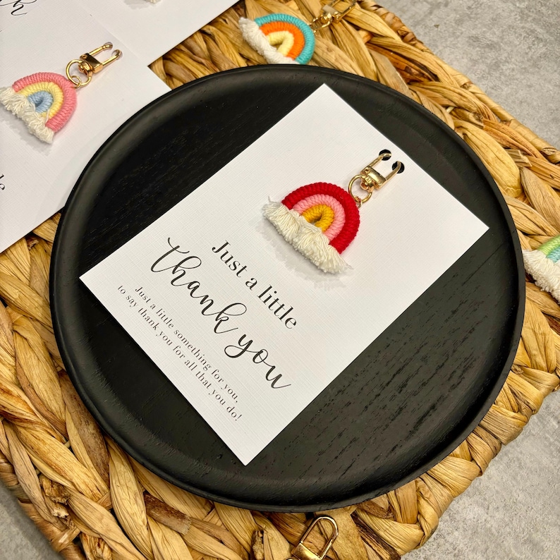 Thank you gift, small thank you gift, thank you key ring, rainbow key ring, teacher gift, Christmas gift, token gift image 2