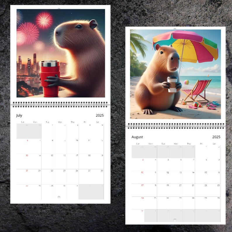 Coffee Capybaras 2025 Calendar ☕🐾