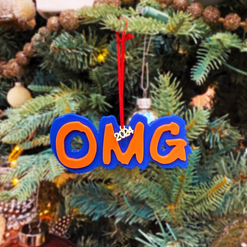 纽约大都会队 OMG 2024 节日圣诞节装饰品 纽约大都会队球迷标志 3D 打印棒球集会标志圣诞礼物大都会队后视镜吊饰图像 1