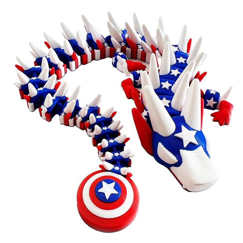 3d printed Captain America dragon