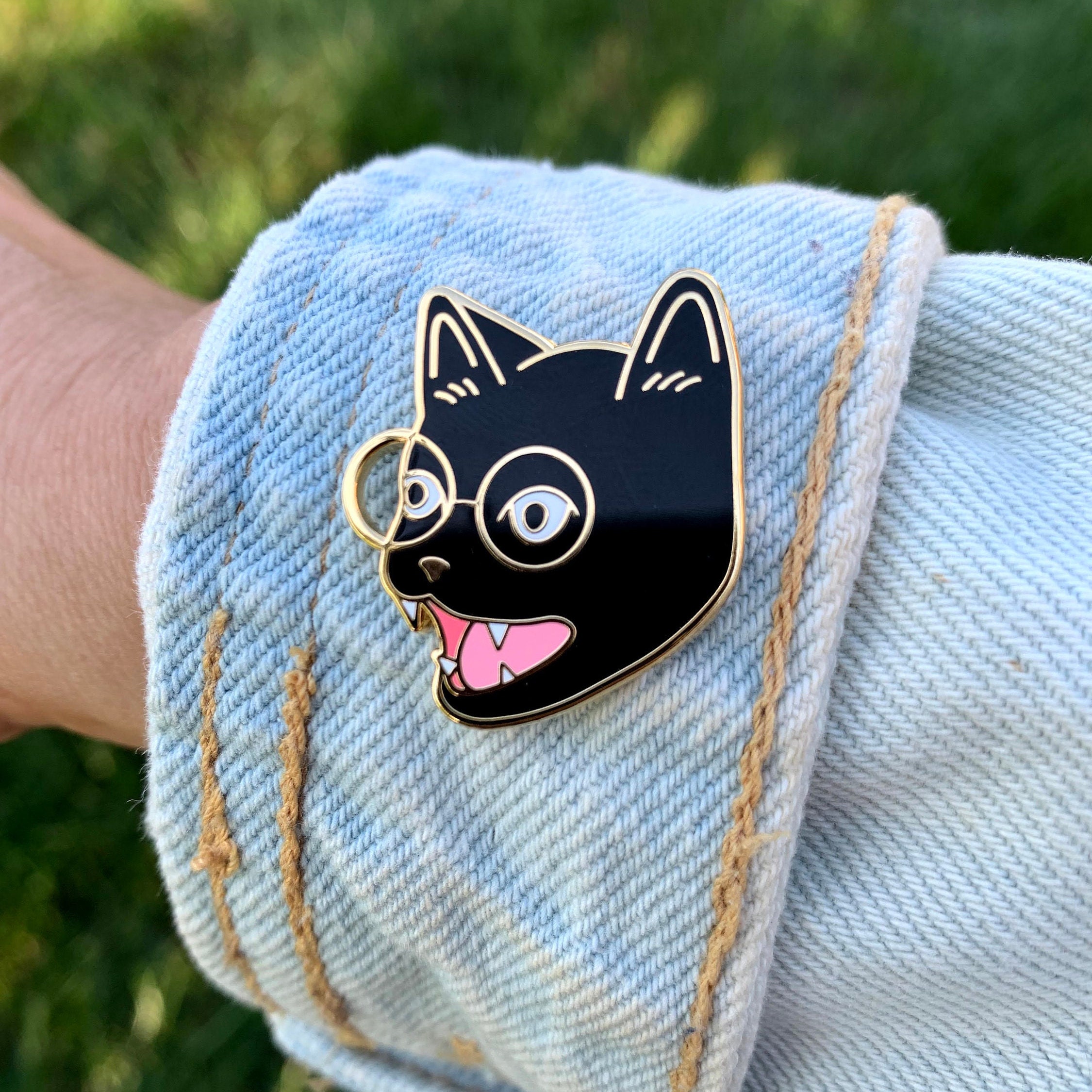 Tiny Black Cat Enamel Pin
