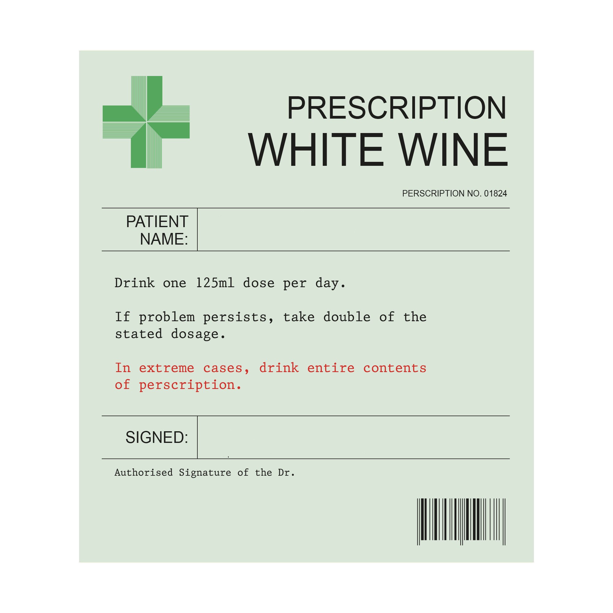 Funny Prescription Wine Label（Set of 3）