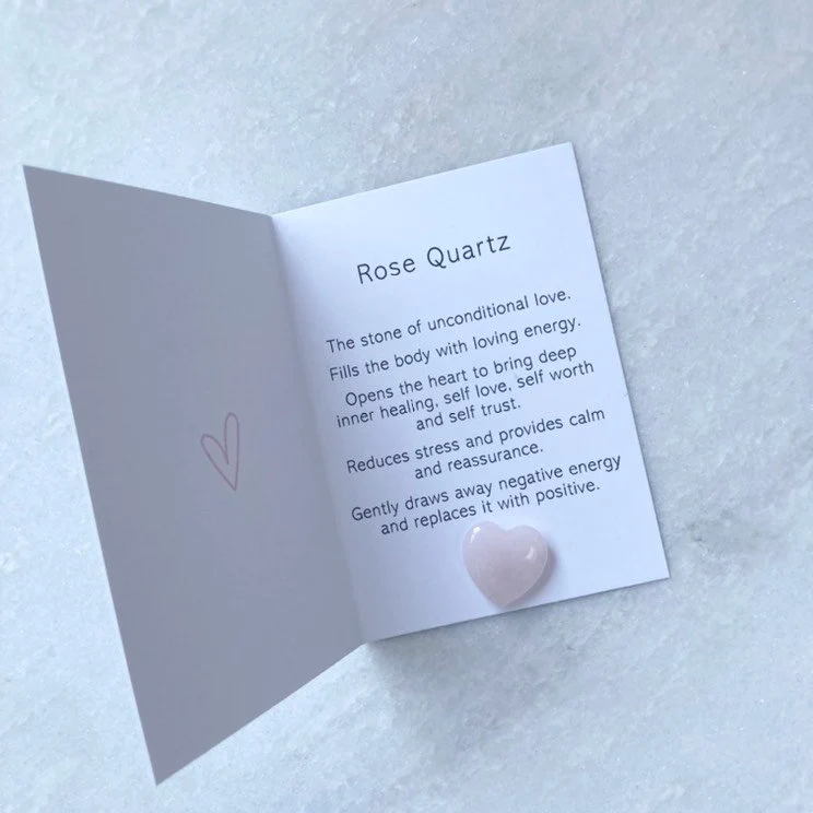 Rose Quartz Crystal Heart Gift
