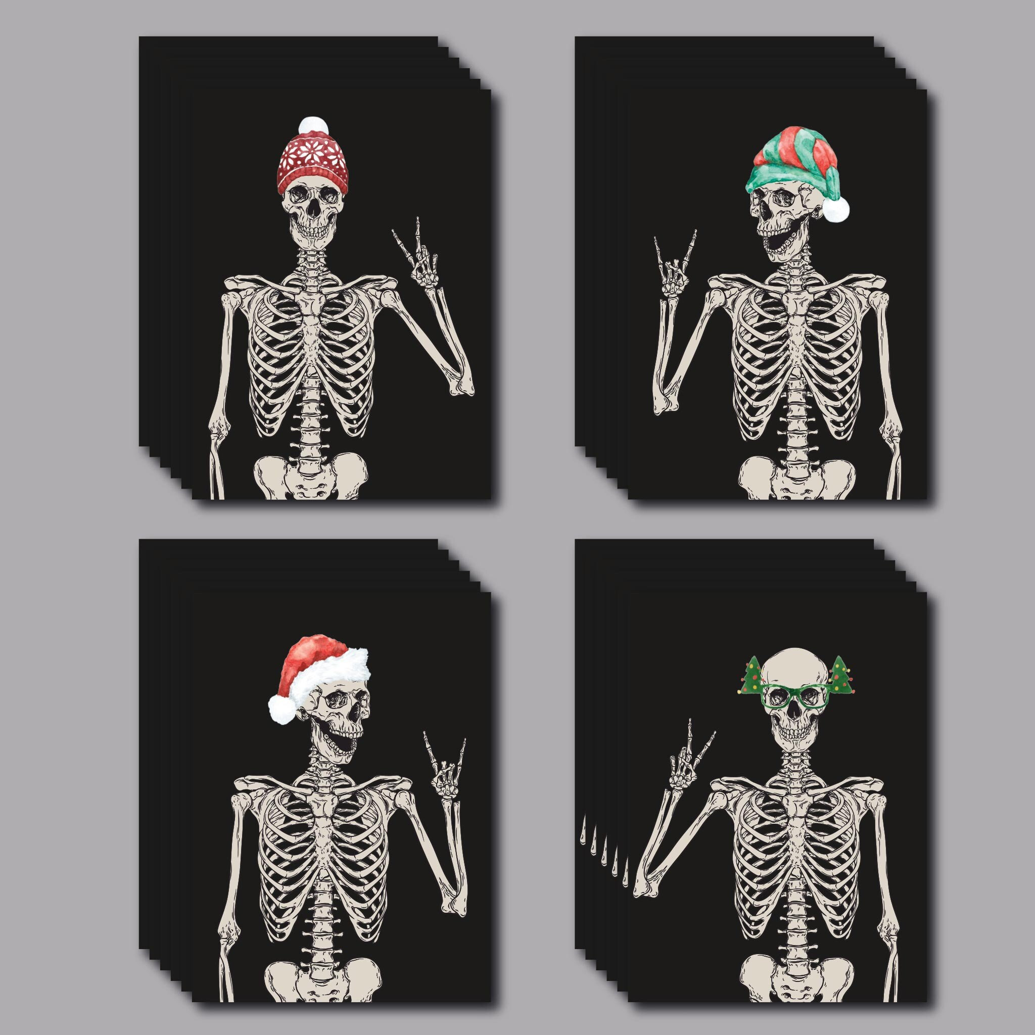 Skeleton Merry Christmas Cards