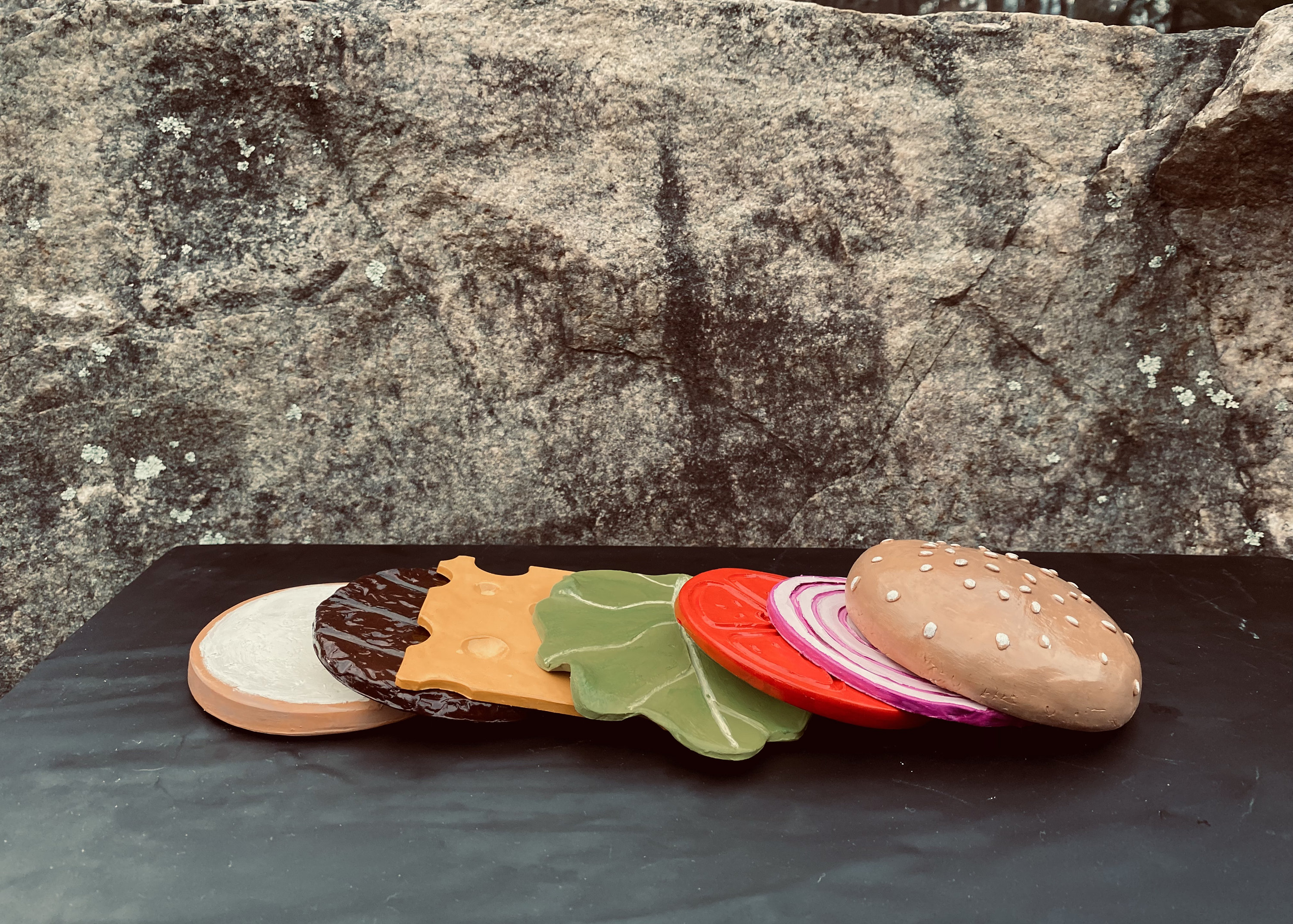 Handmade Hamburger  Drink Coasters