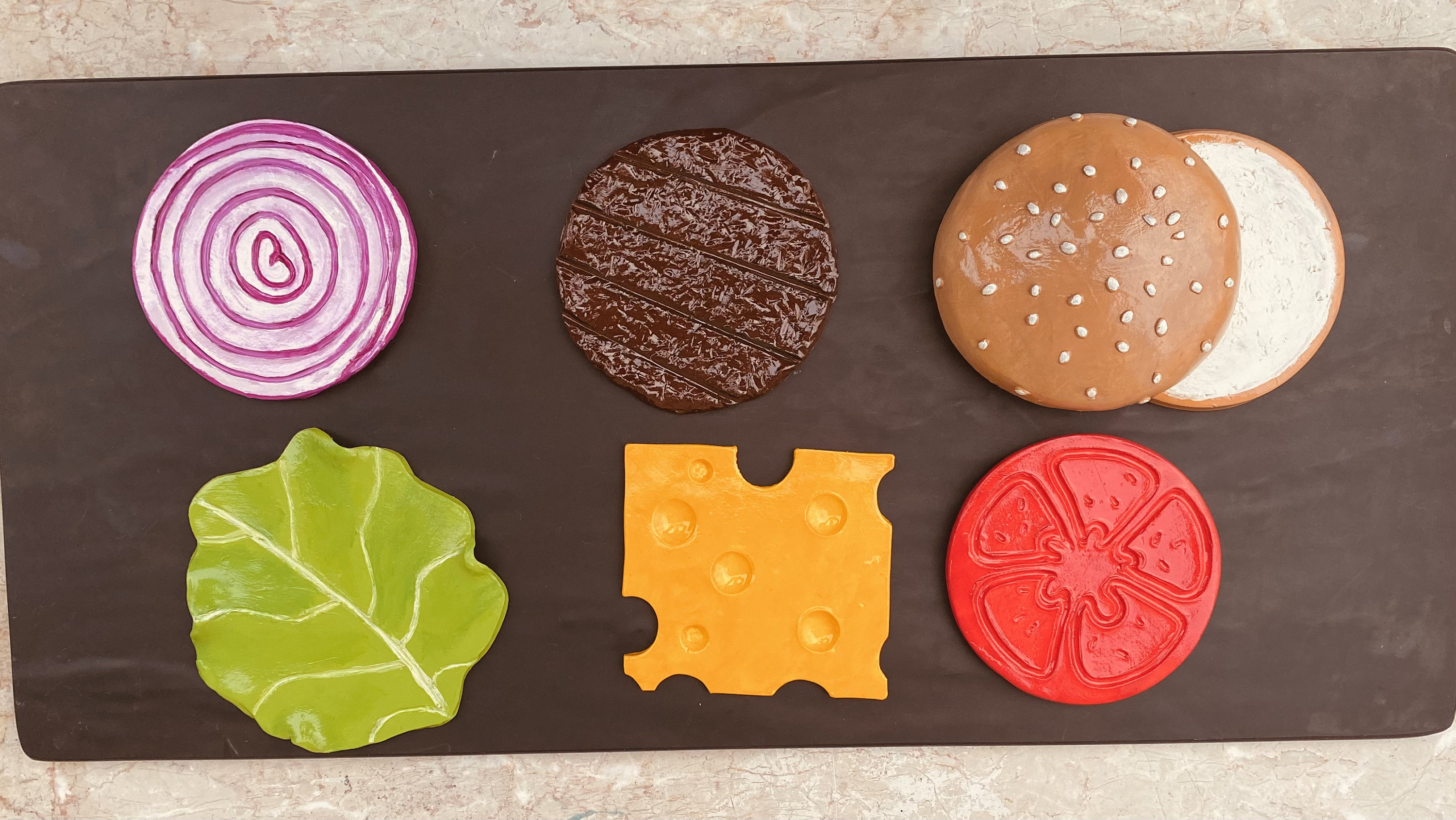 Handmade Hamburger  Drink Coasters