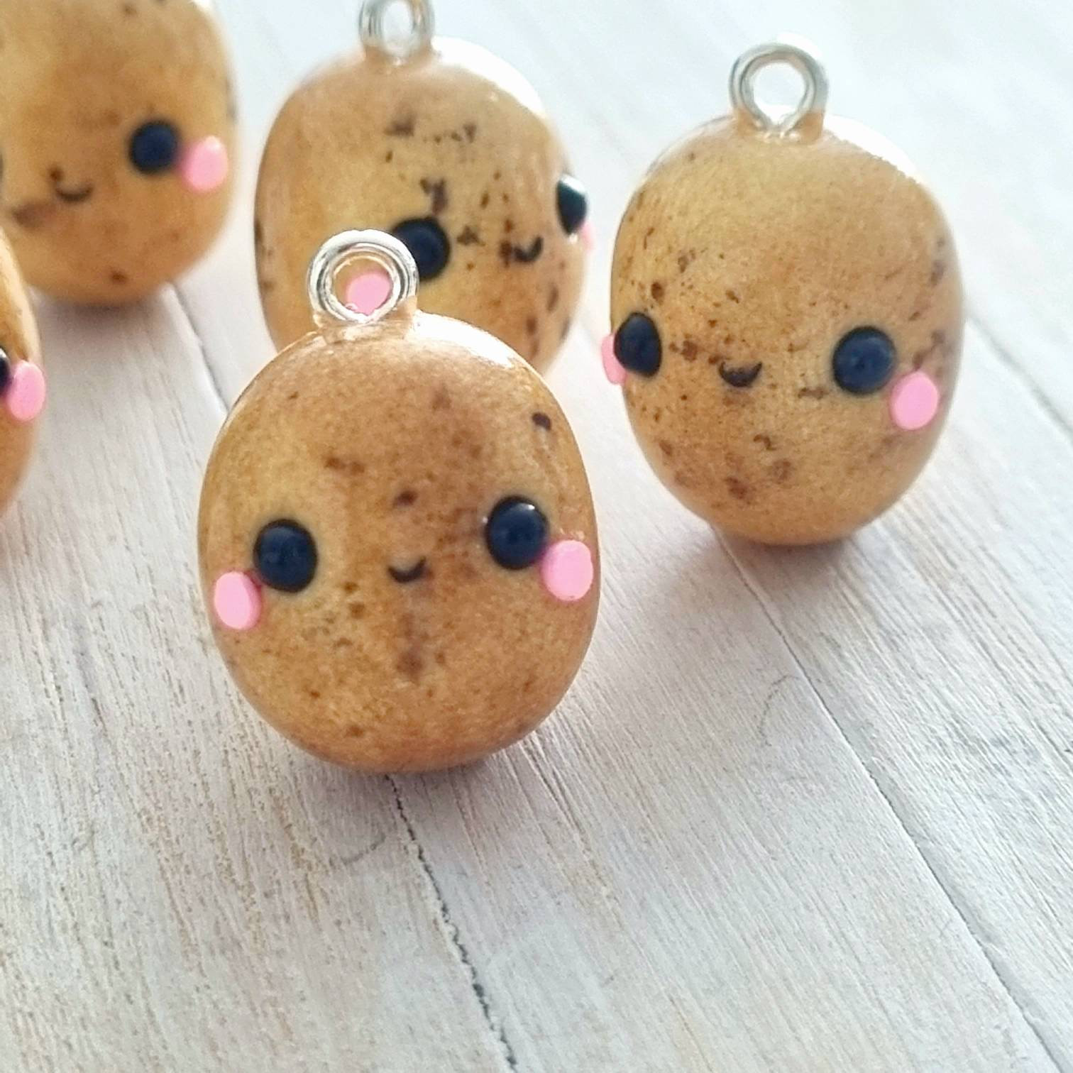 Kawaii Potato Clay Charm Keychain