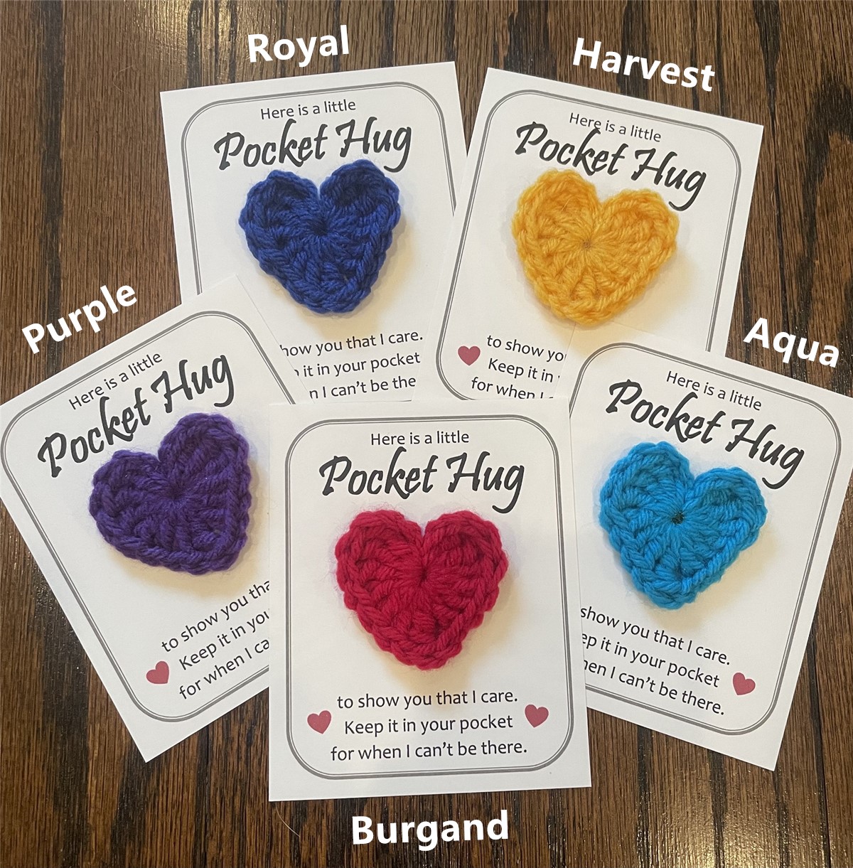 💕Pocket Crochet Heart Hug Gift