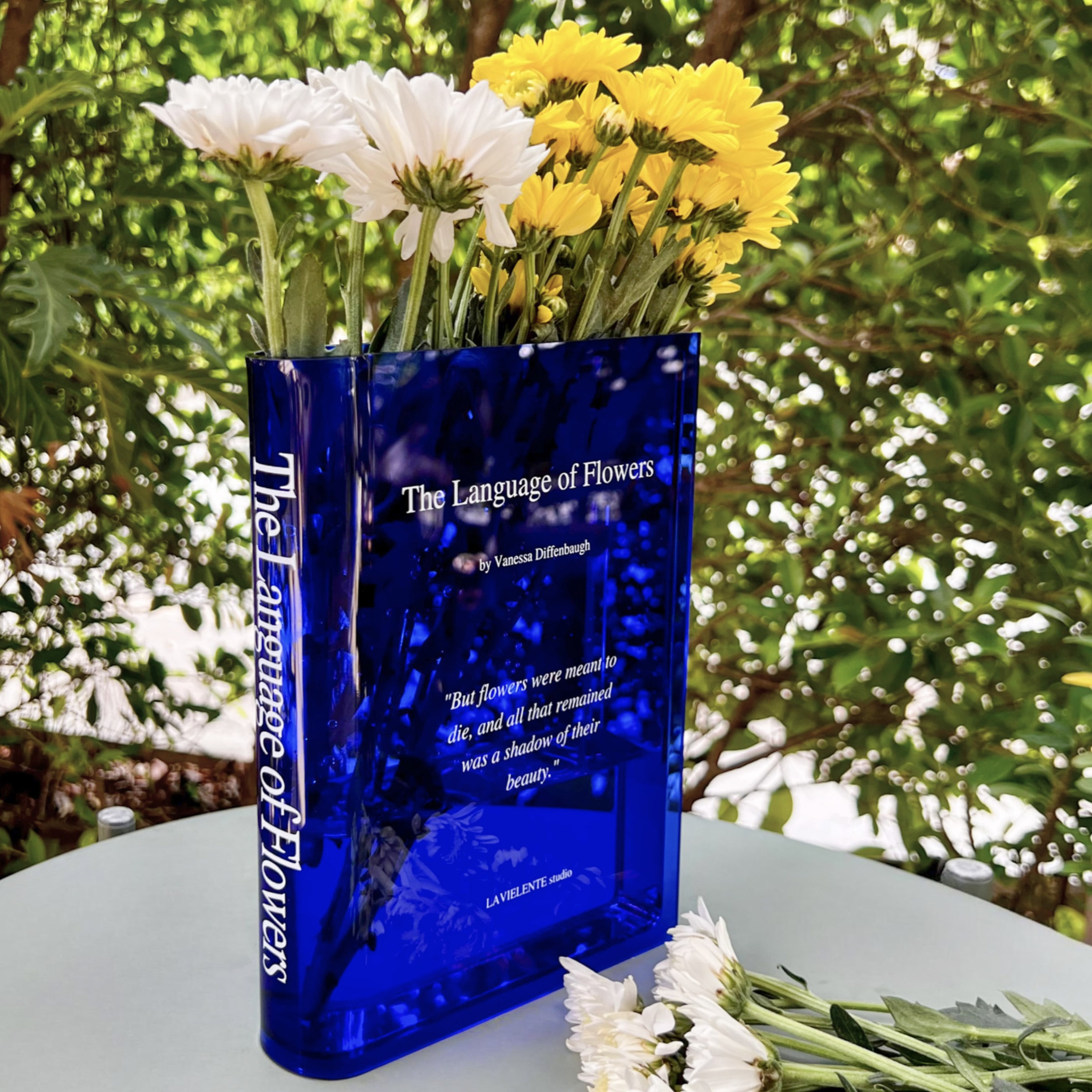 Acrylic Book Vase for Flowers Bookshelf Decor