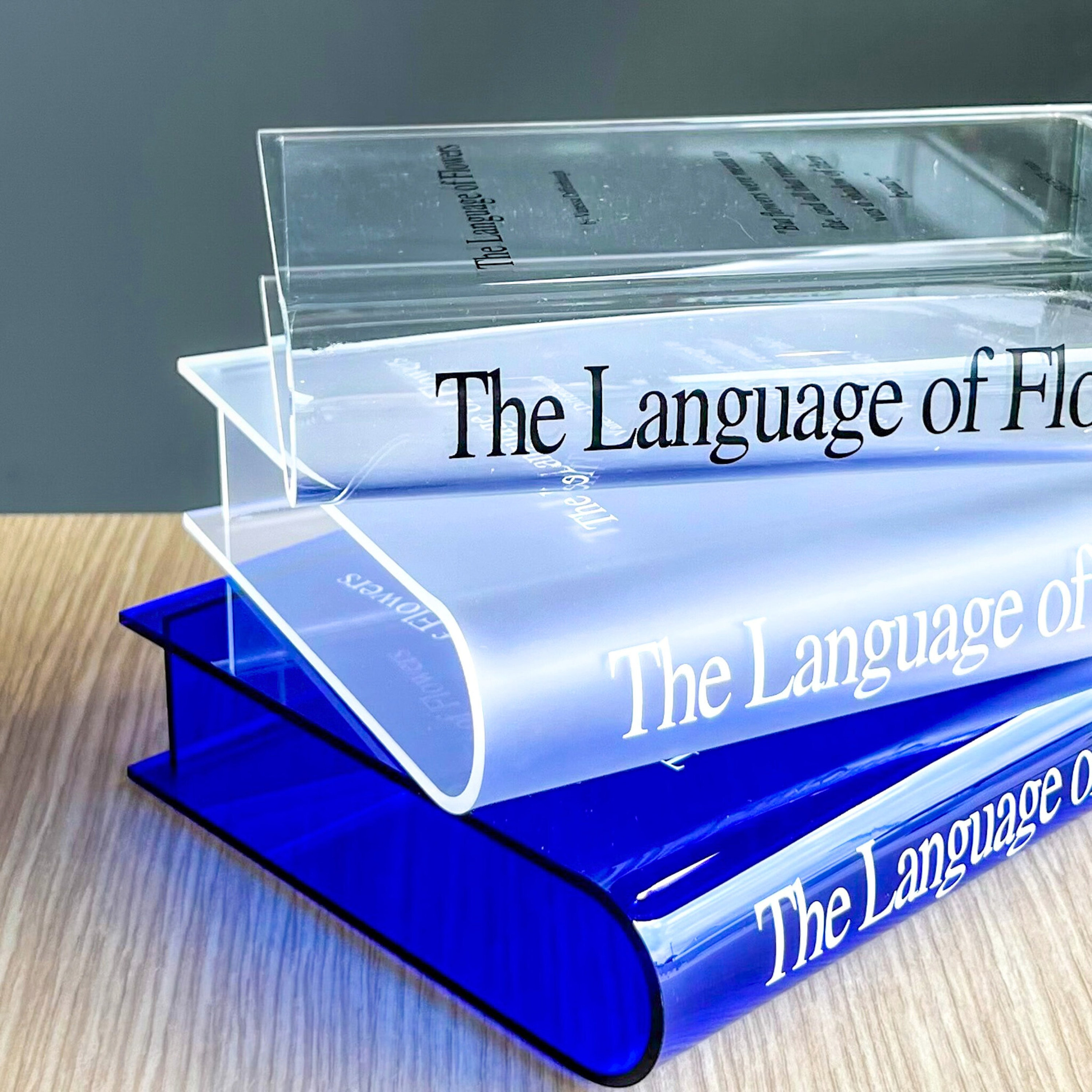 Acrylic Book Vase for Flowers Bookshelf Decor
