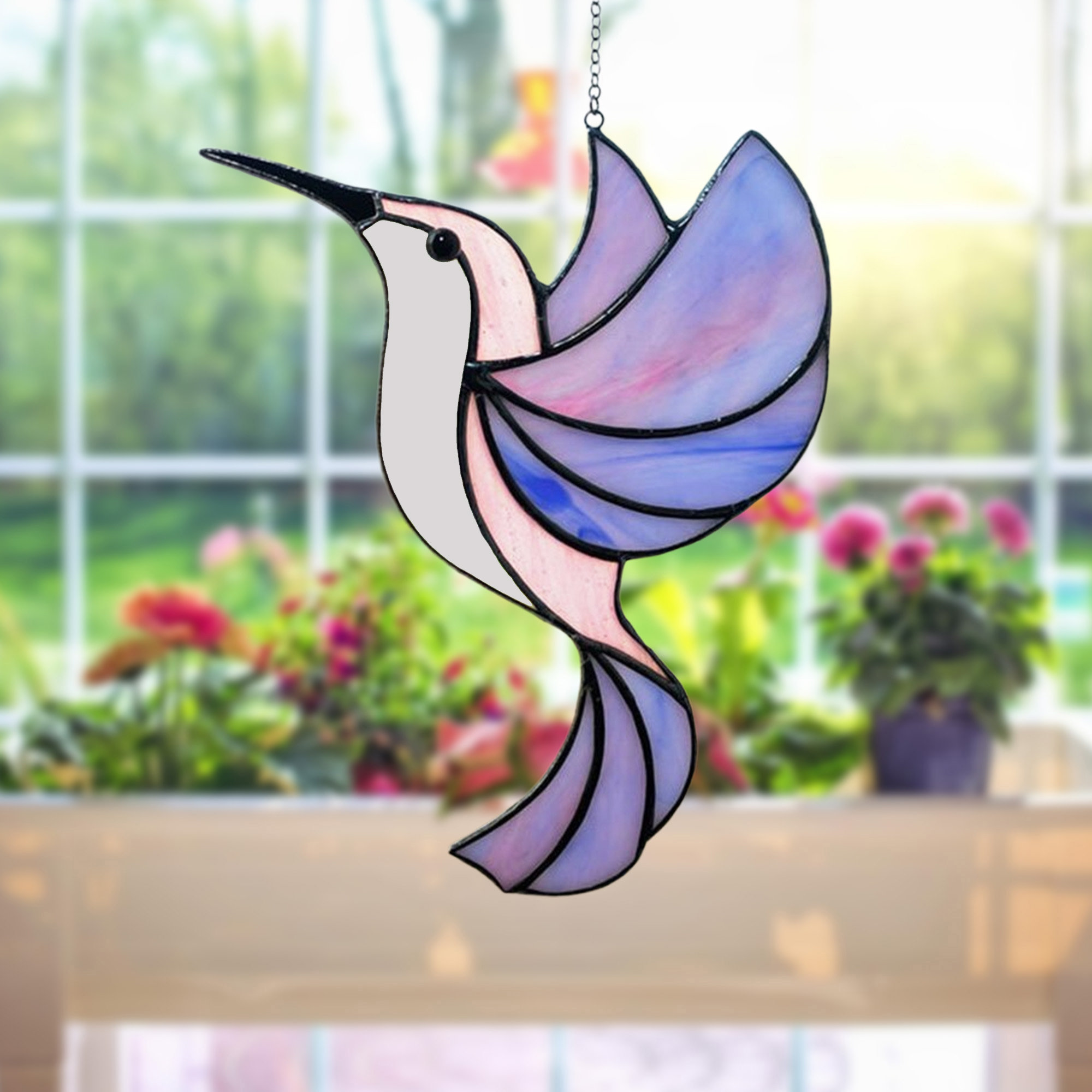 Handmade Hummingbird Stained Suncatcher