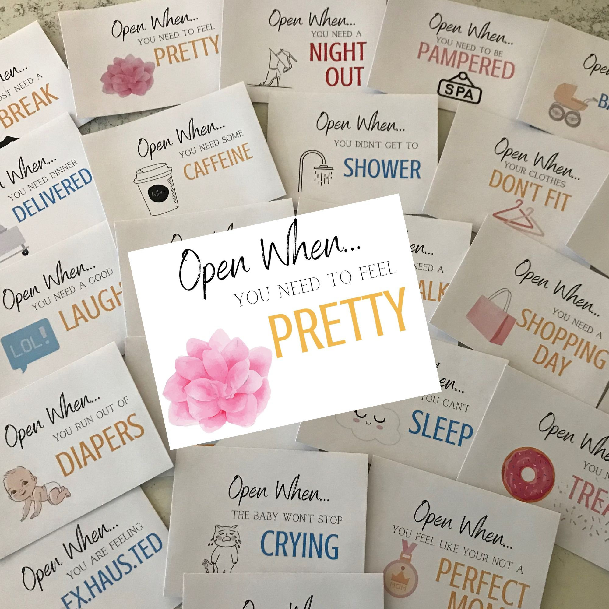 Open When Envelopes for New Moms
