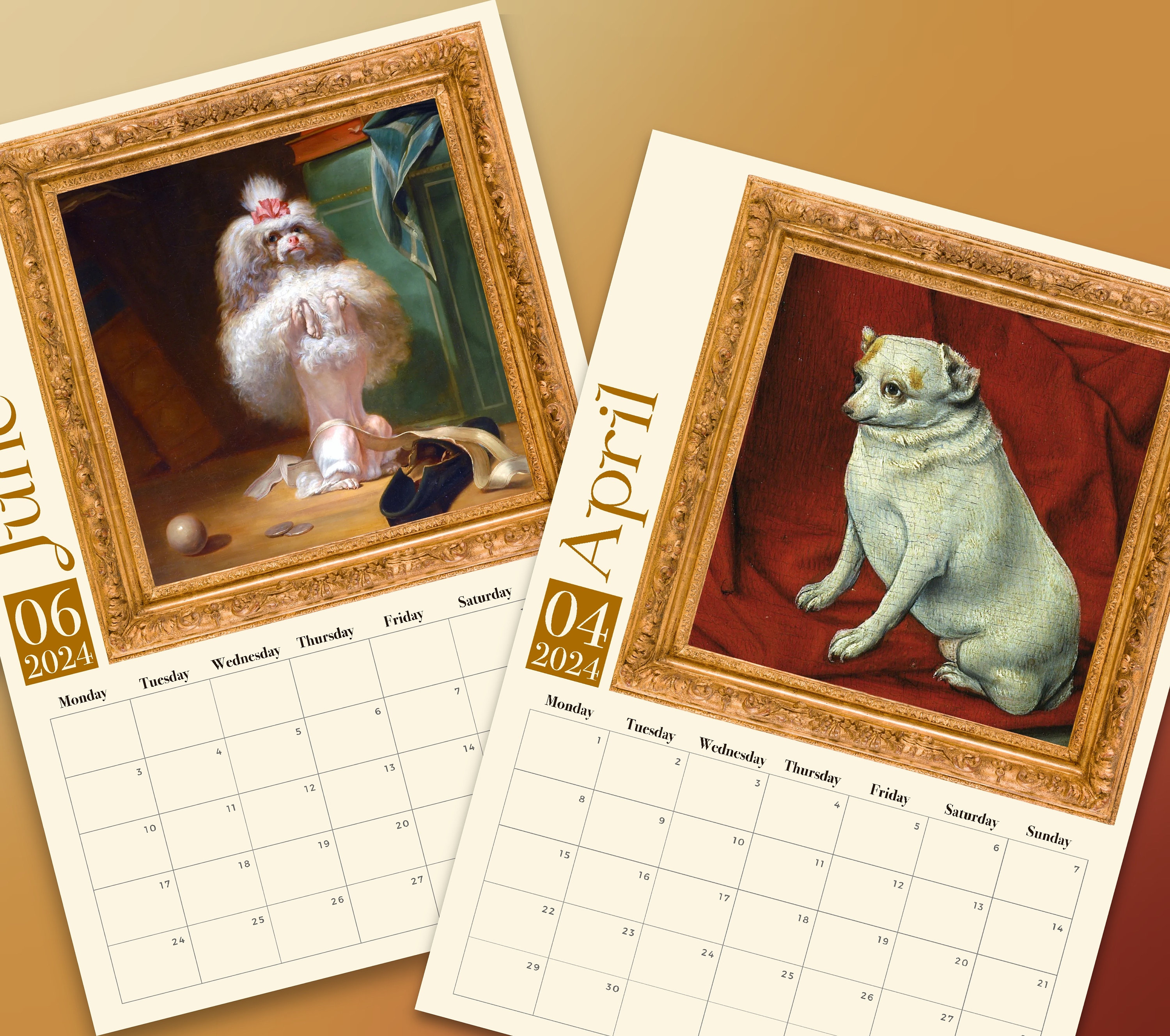 Weird Renaissance Dogs 2024 Wall Calendar