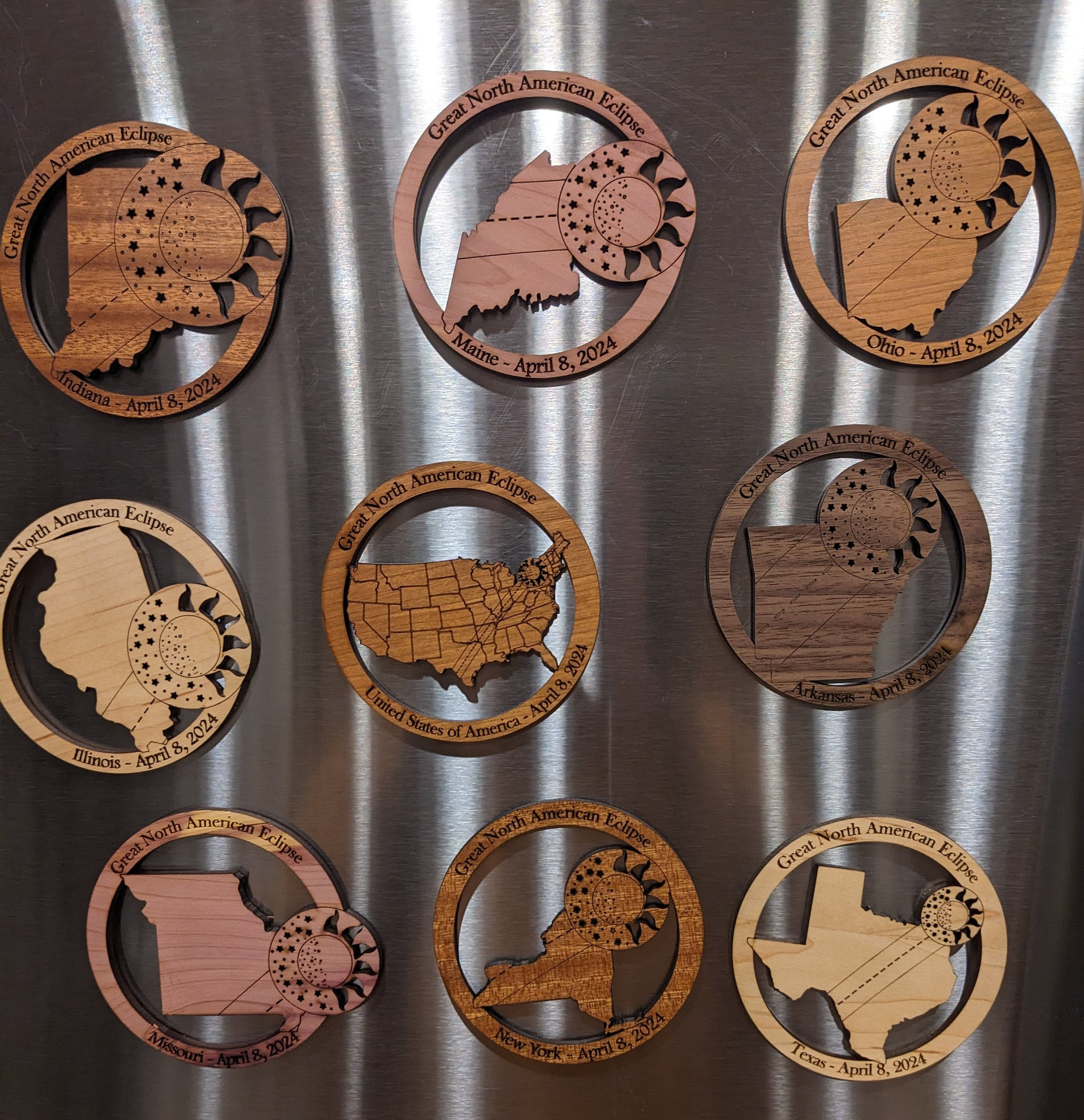 2024 Solar Eclipse Refrigerator Magnet - North American Eclipse Souvenir