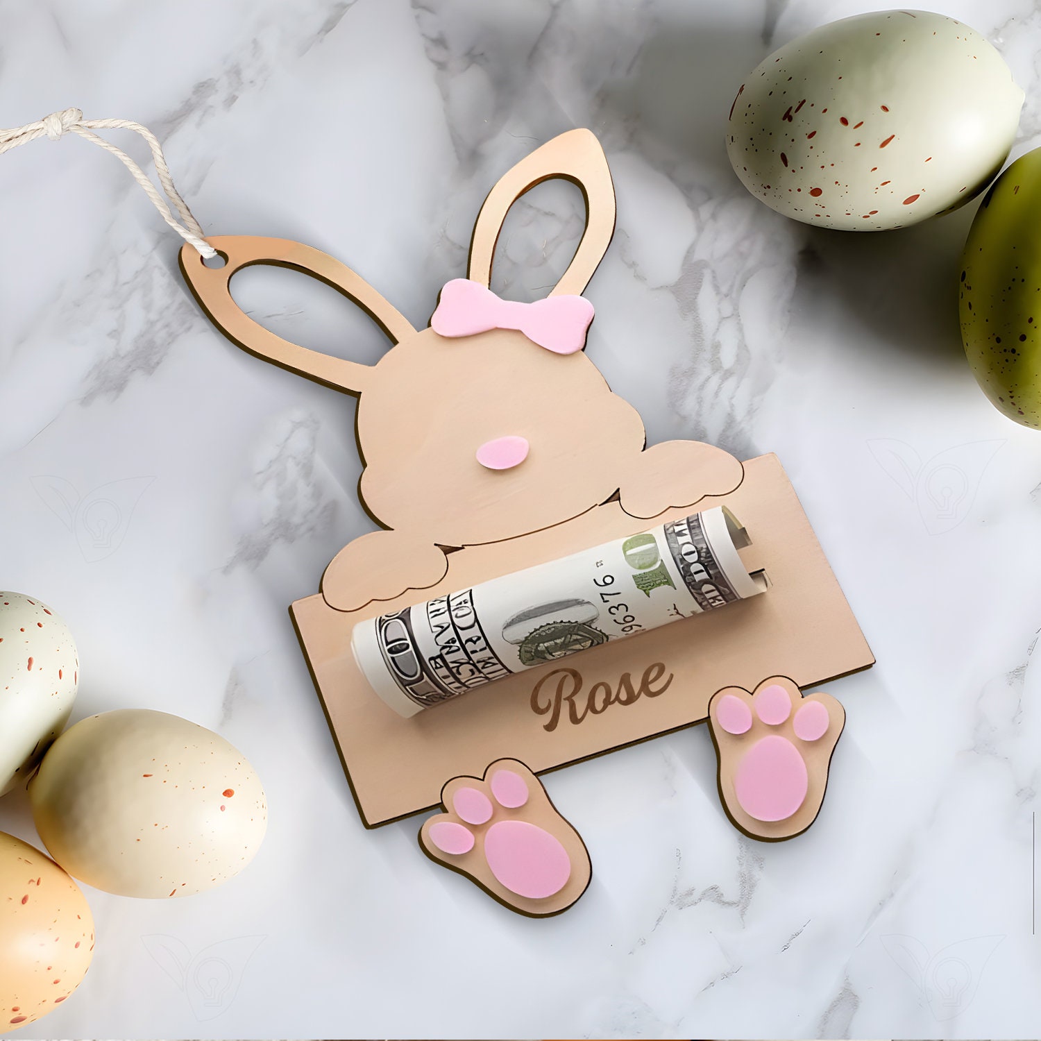 Personalized Easter Bunny Money Holder