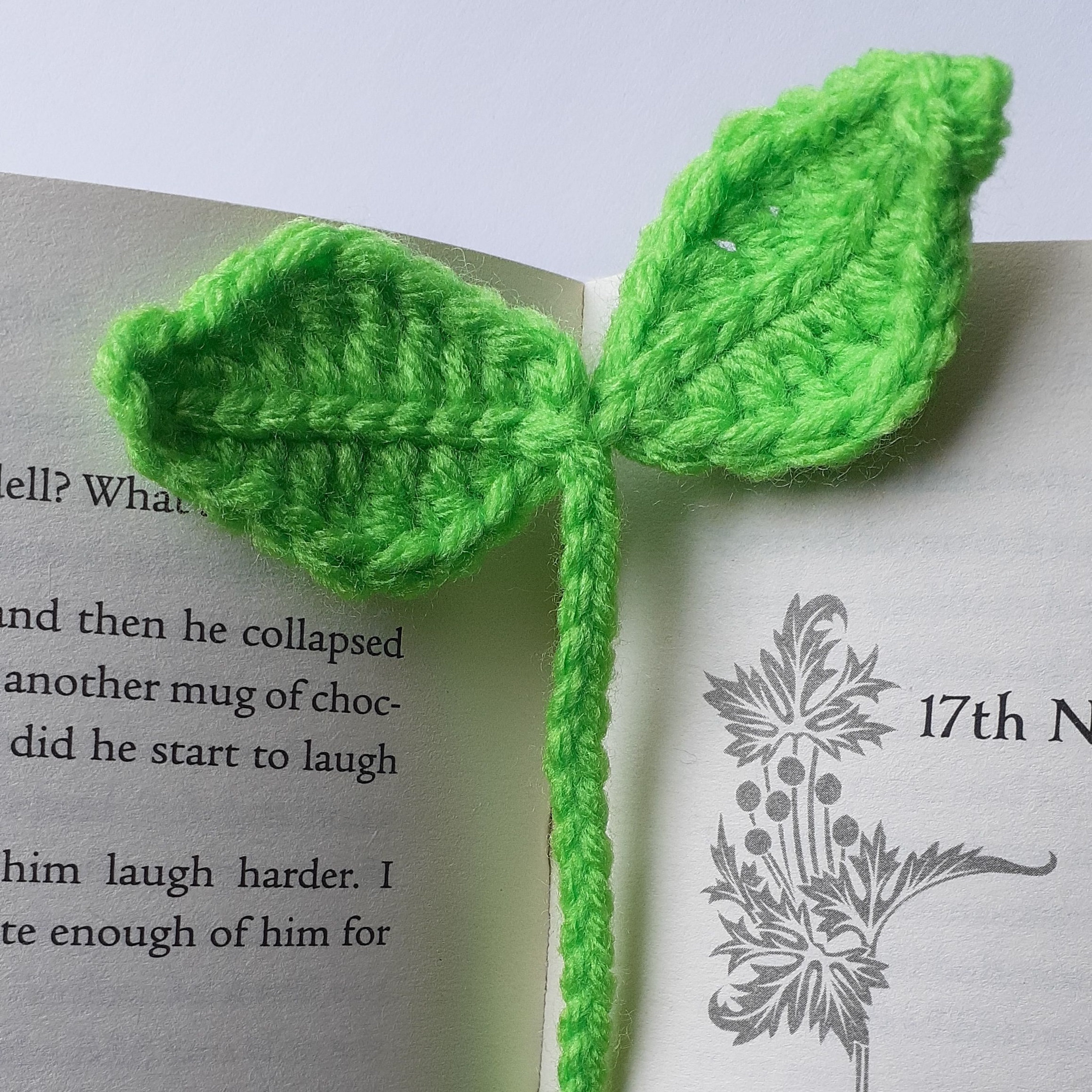 Leaf Sprout Crochet Bookmark