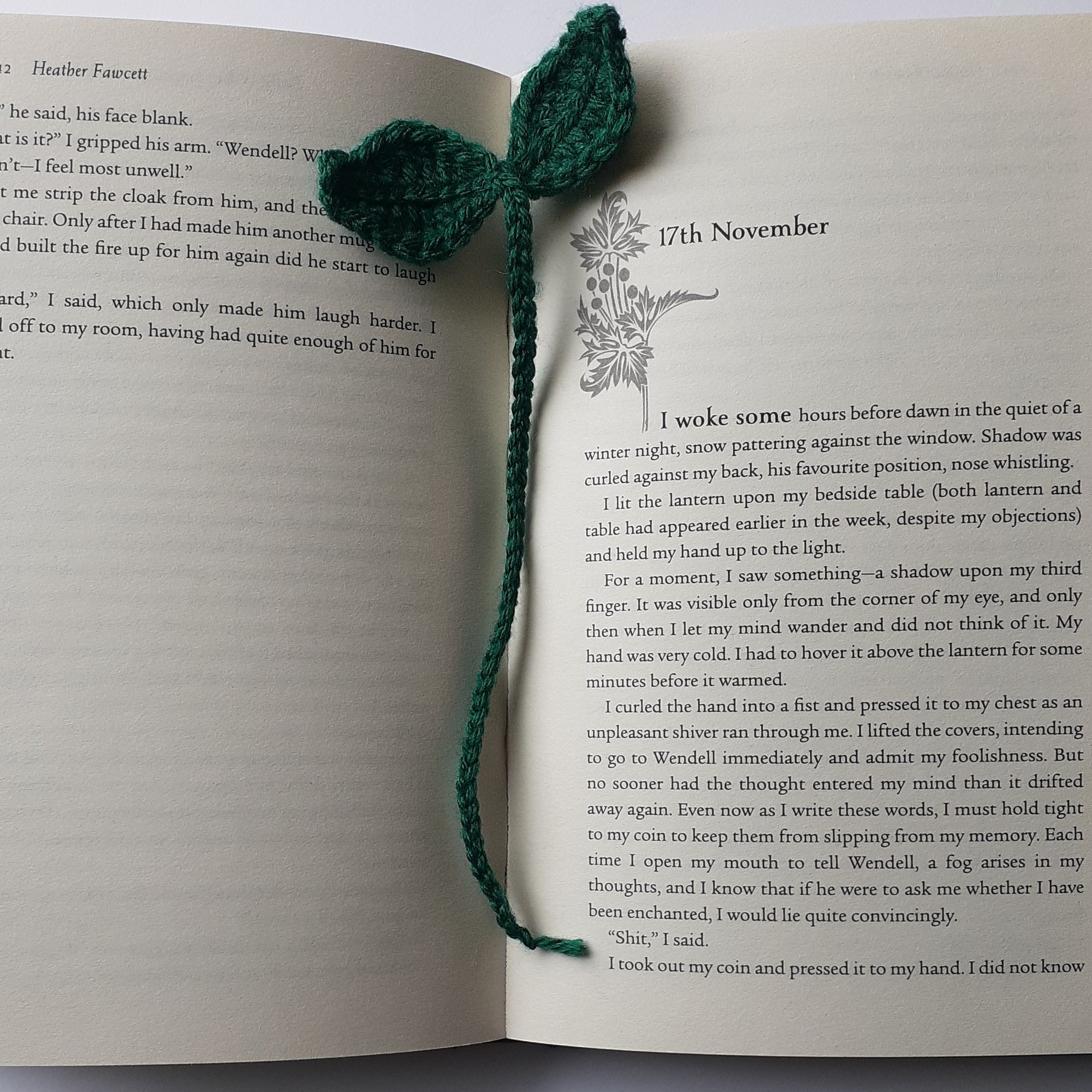 Leaf Sprout Crochet Bookmark