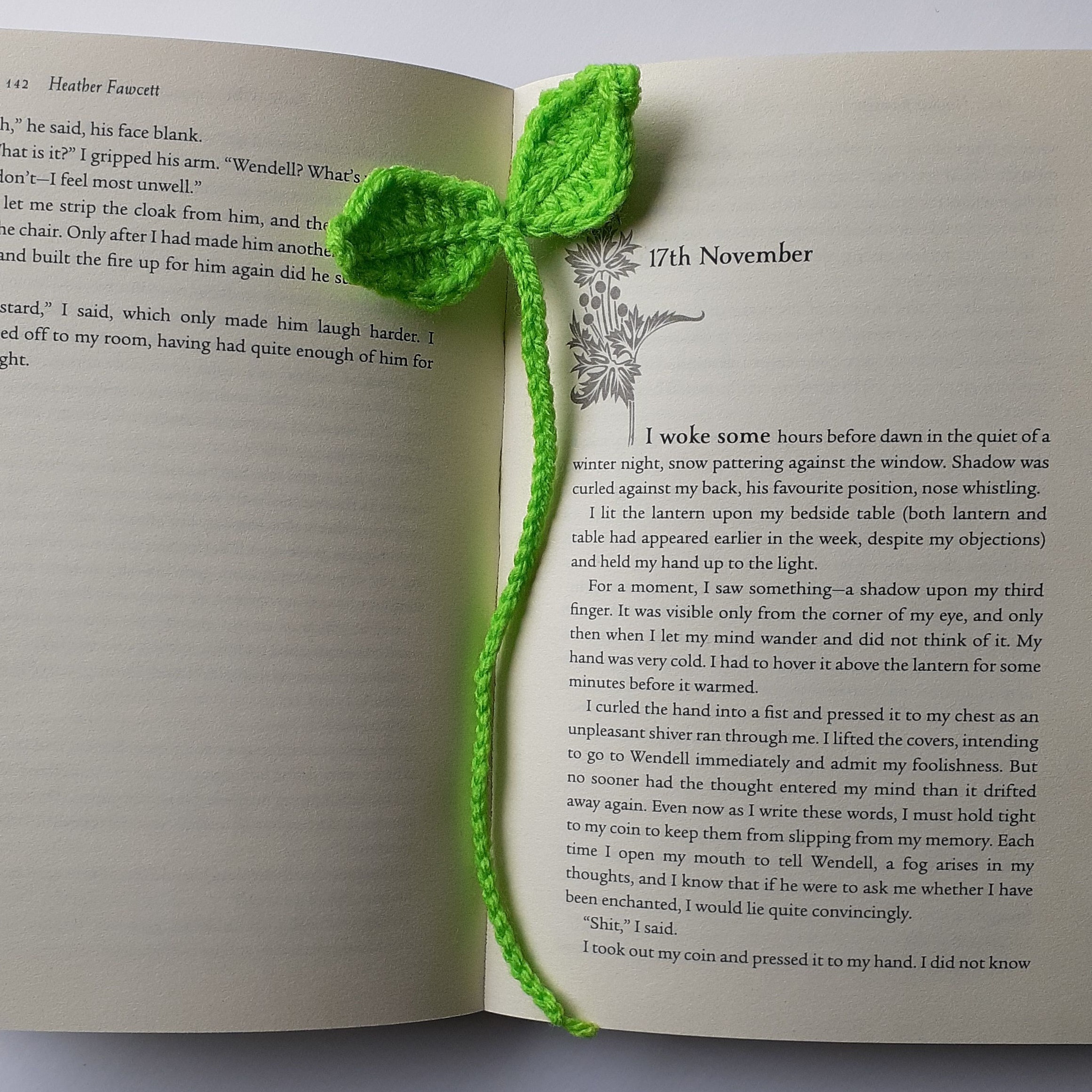 Leaf Sprout Crochet Bookmark
