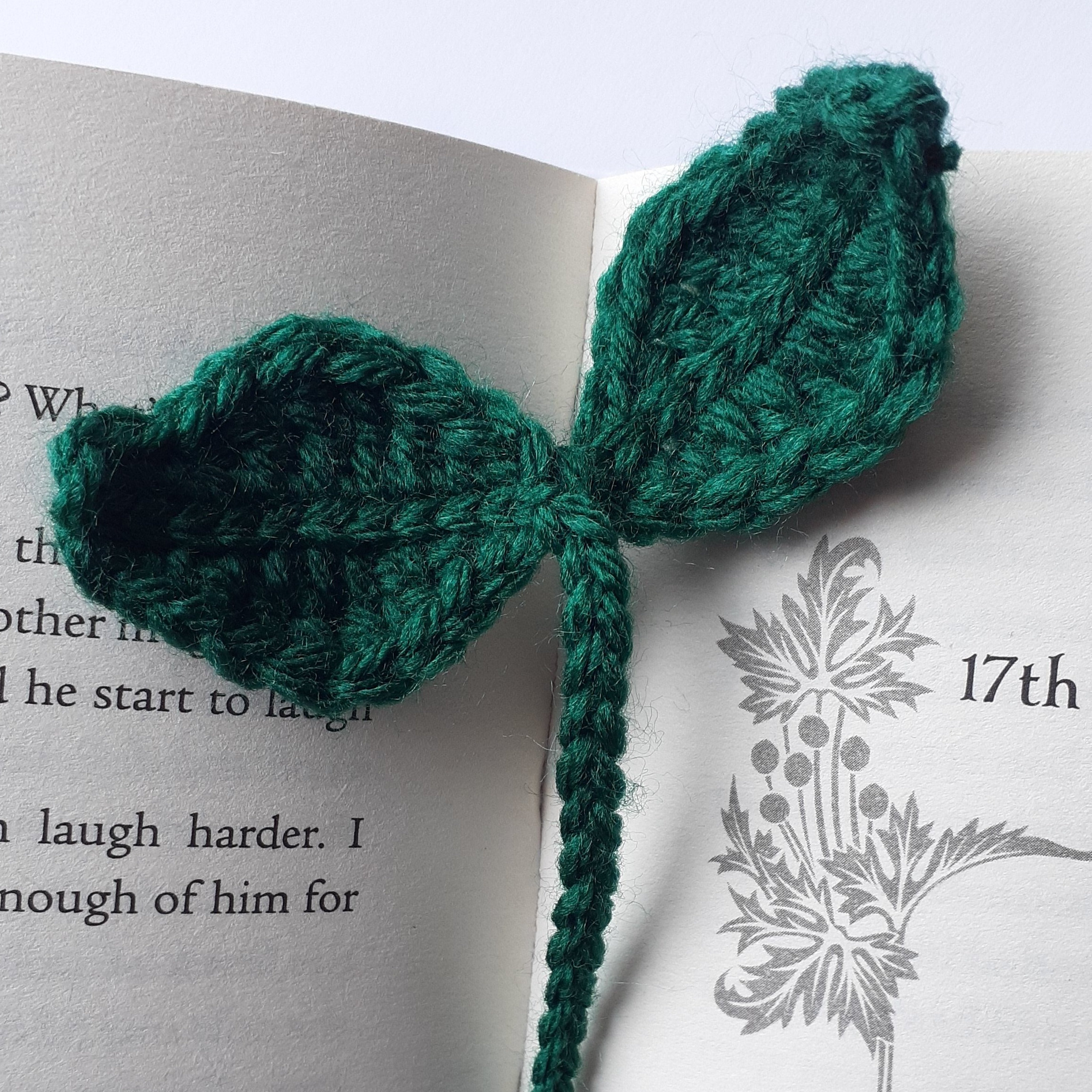 Leaf Sprout Crochet Bookmark