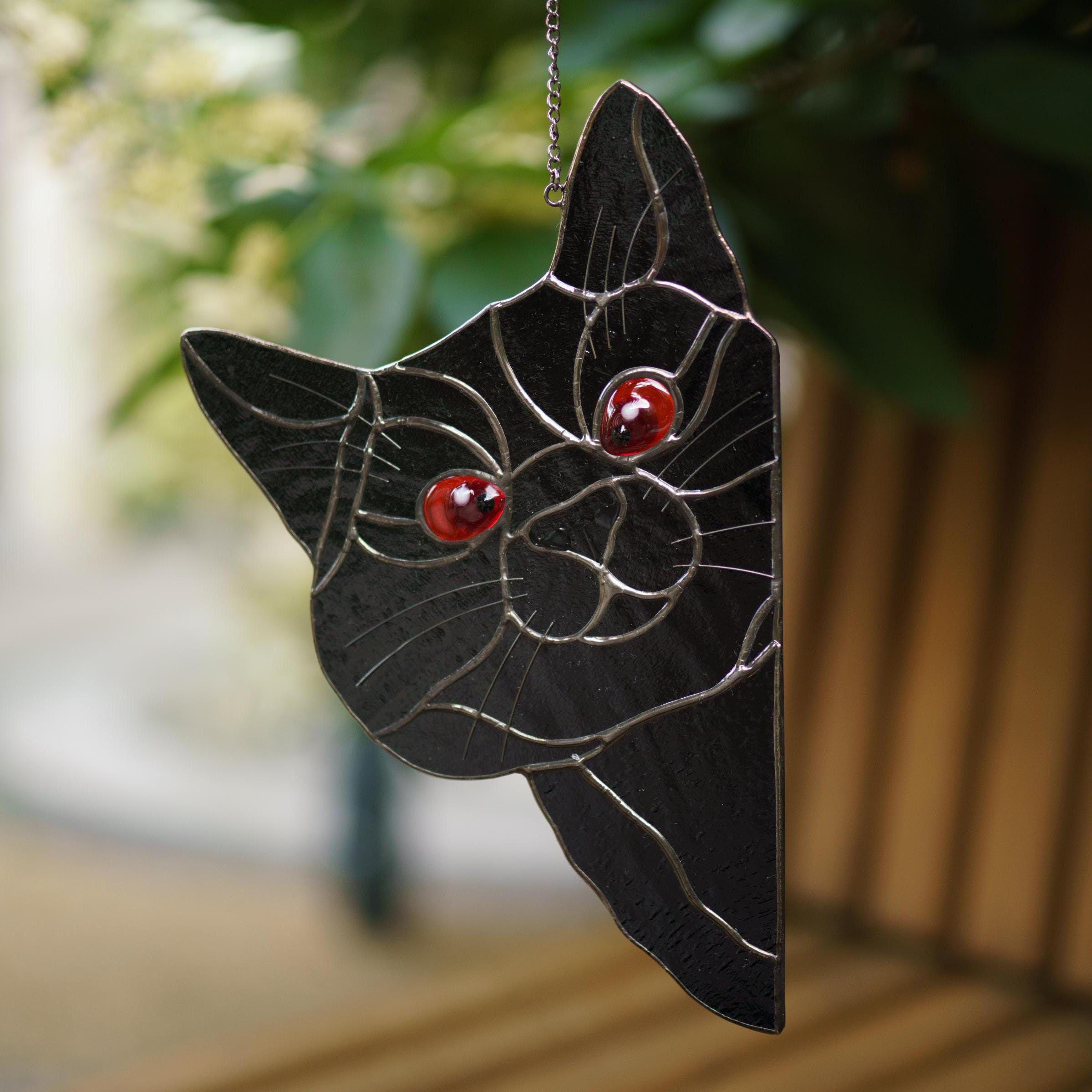 😻Handmade Stain Cat Suncatcher For Window