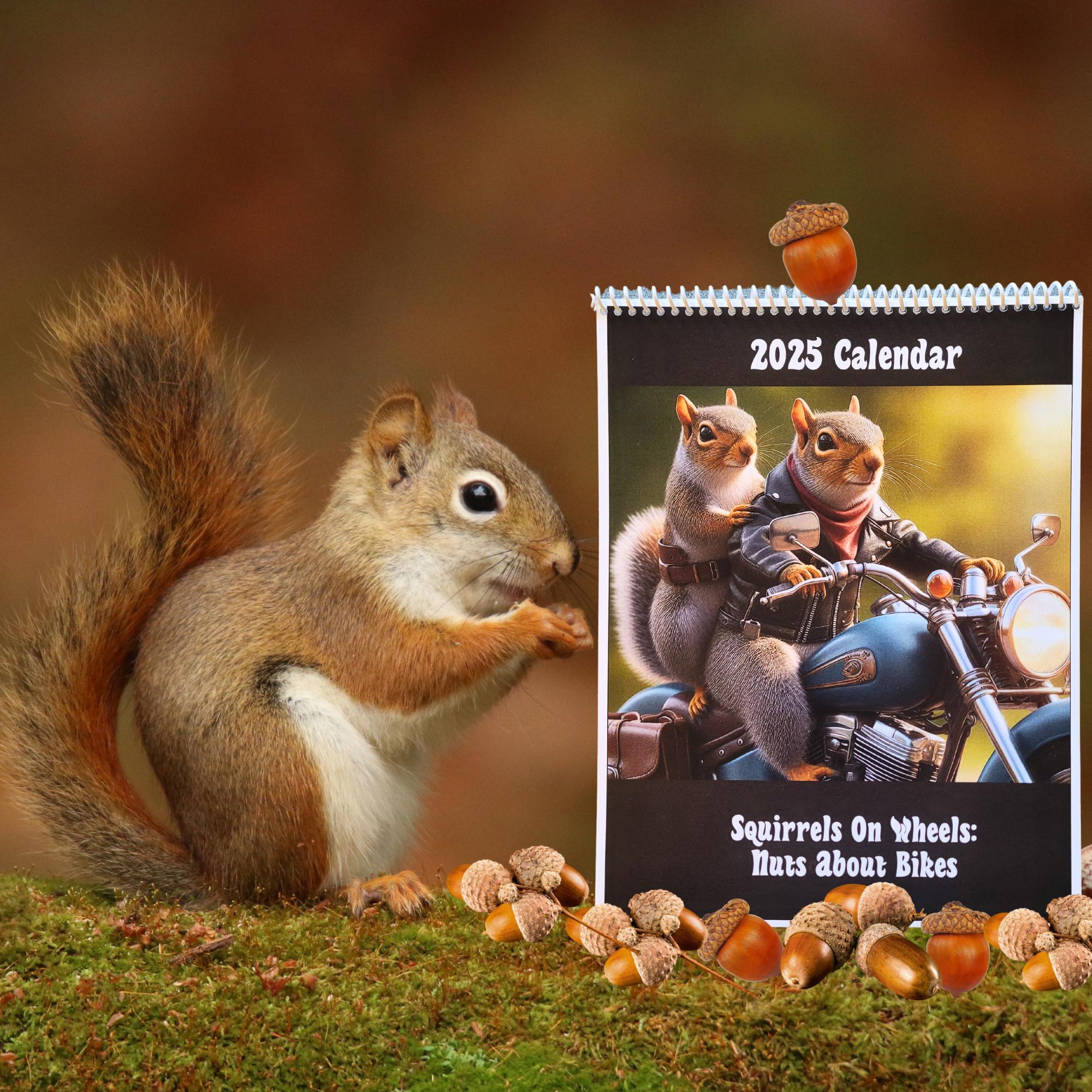 Squirrels On Wheels 2025 Wall Calendar