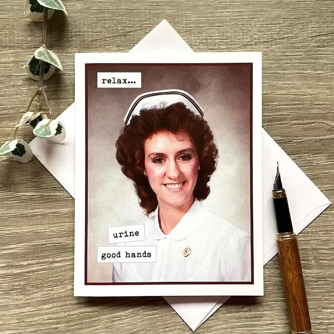 Funny Vintage Photo Card for Nurse - Can't Fix Stupid