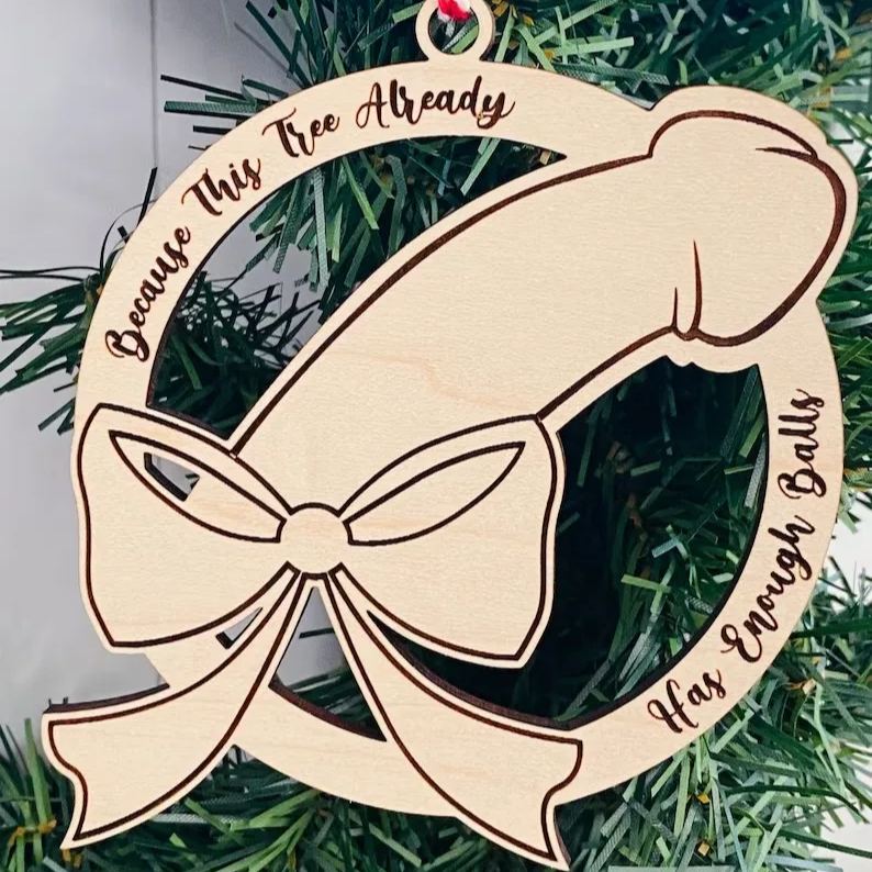 Well Hung Naughty Christmas Ornament