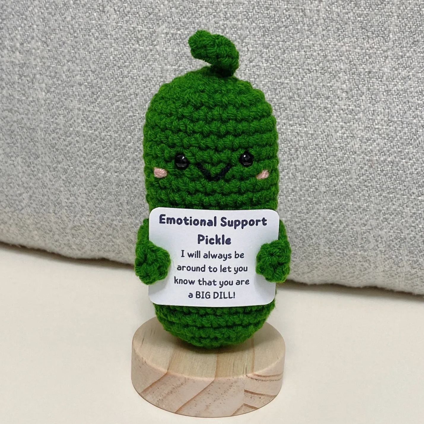 🥒Handmade Emotional Support Pickle With Positive Affirmation Crochet