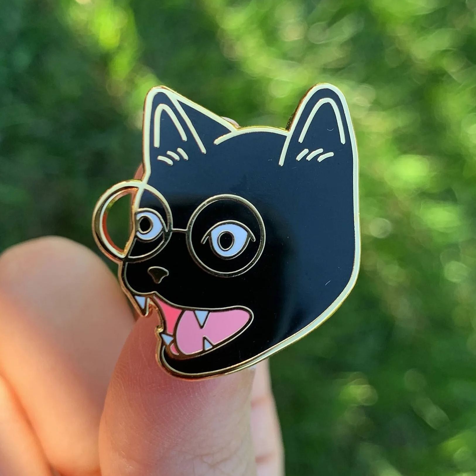 Tiny Black Cat Enamel Pin