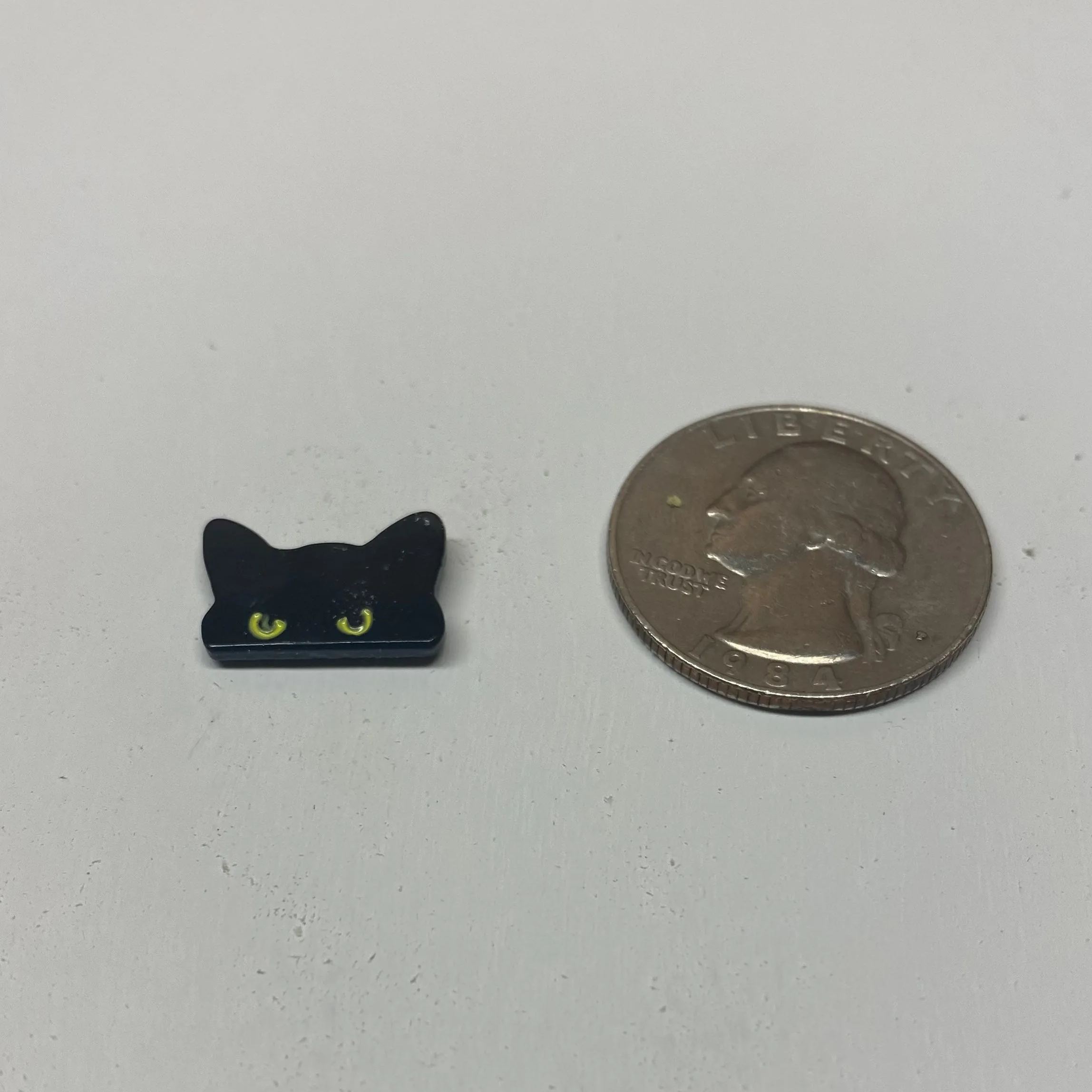 Tiny Black Cat Enamel Pin