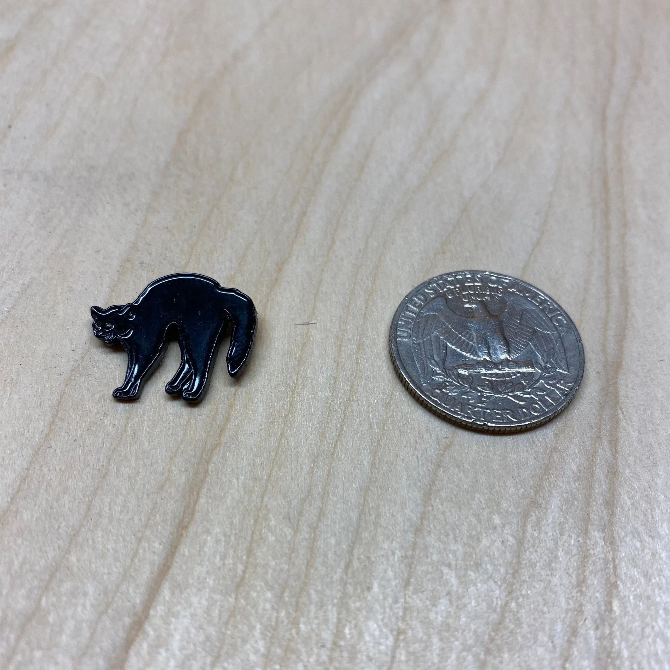 Tiny Black Cat Enamel Pin