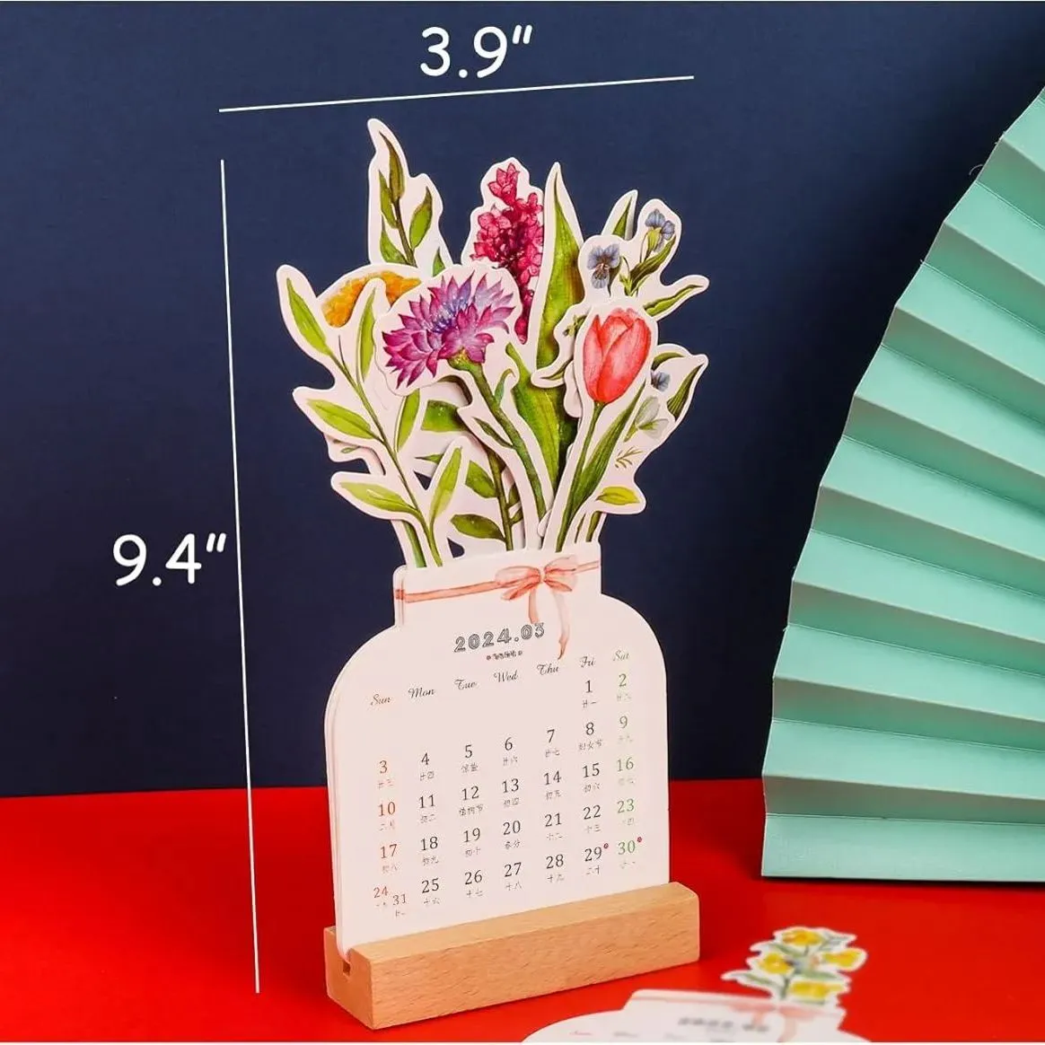 2024 Bloomy Flowers Desk Calendar