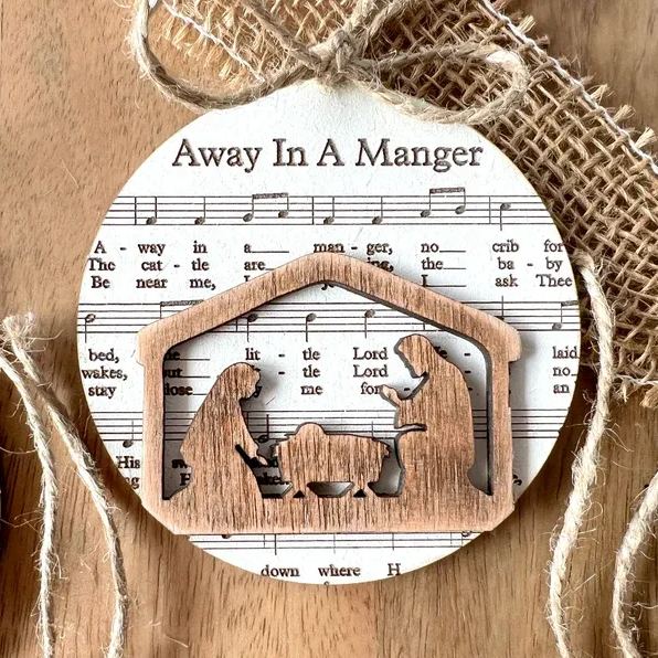 MUSIC SHEET NATIVITY ORNAMENT