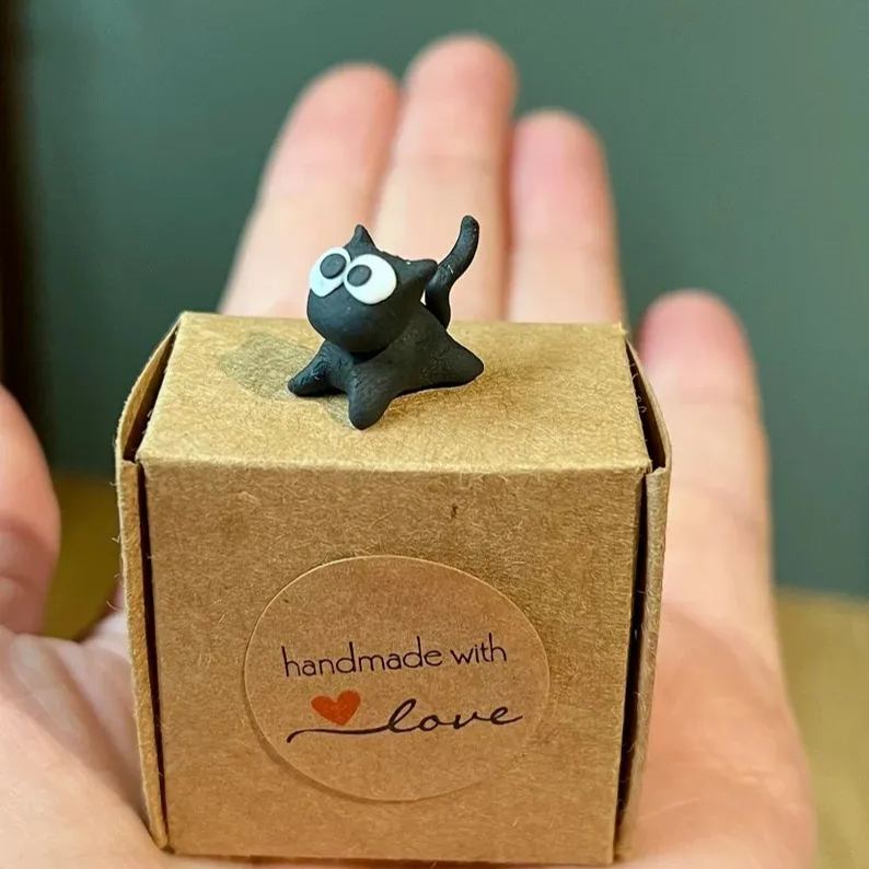 Lucky Black Cat Miniature Boxed Gift 