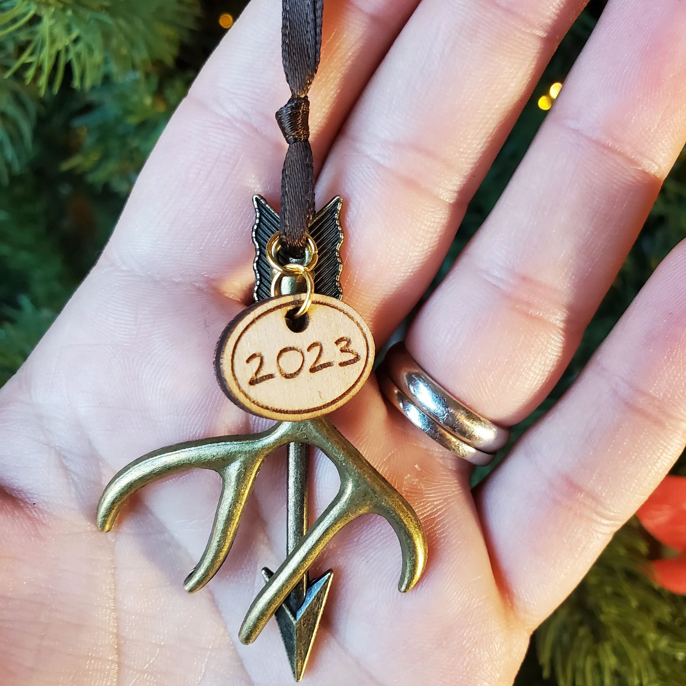 Christmas Tree Antler 2023 Ornament