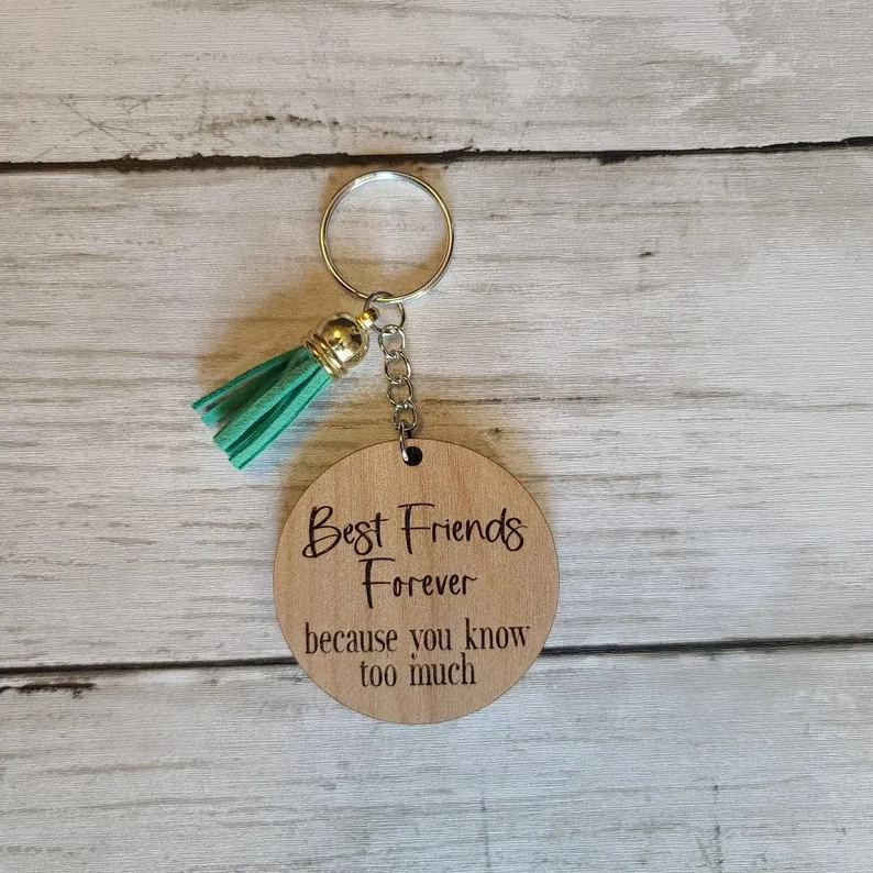 Best Friend Keychain Work Gift