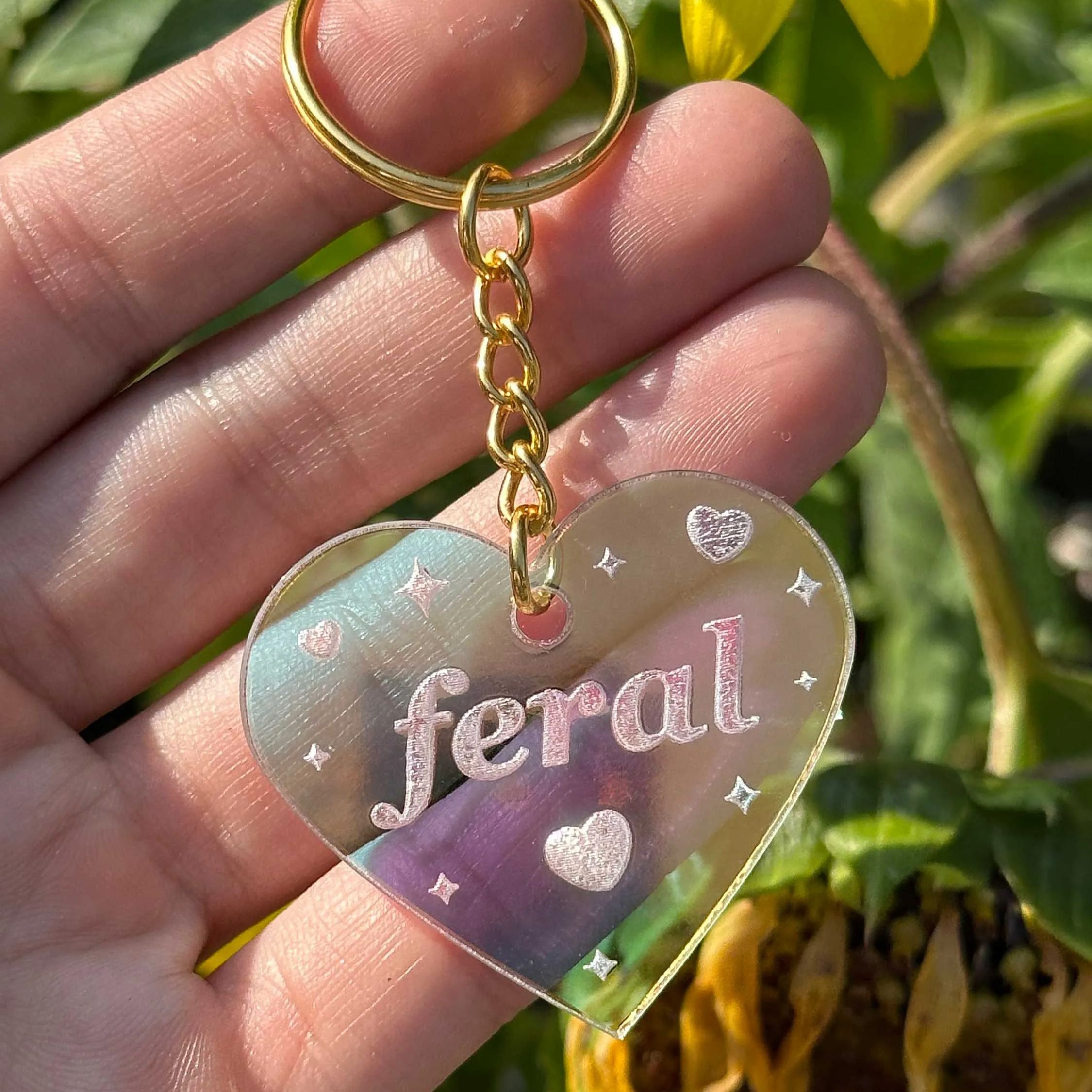 Dream Big, Fart Loud Iridescent Acrylic Keychain