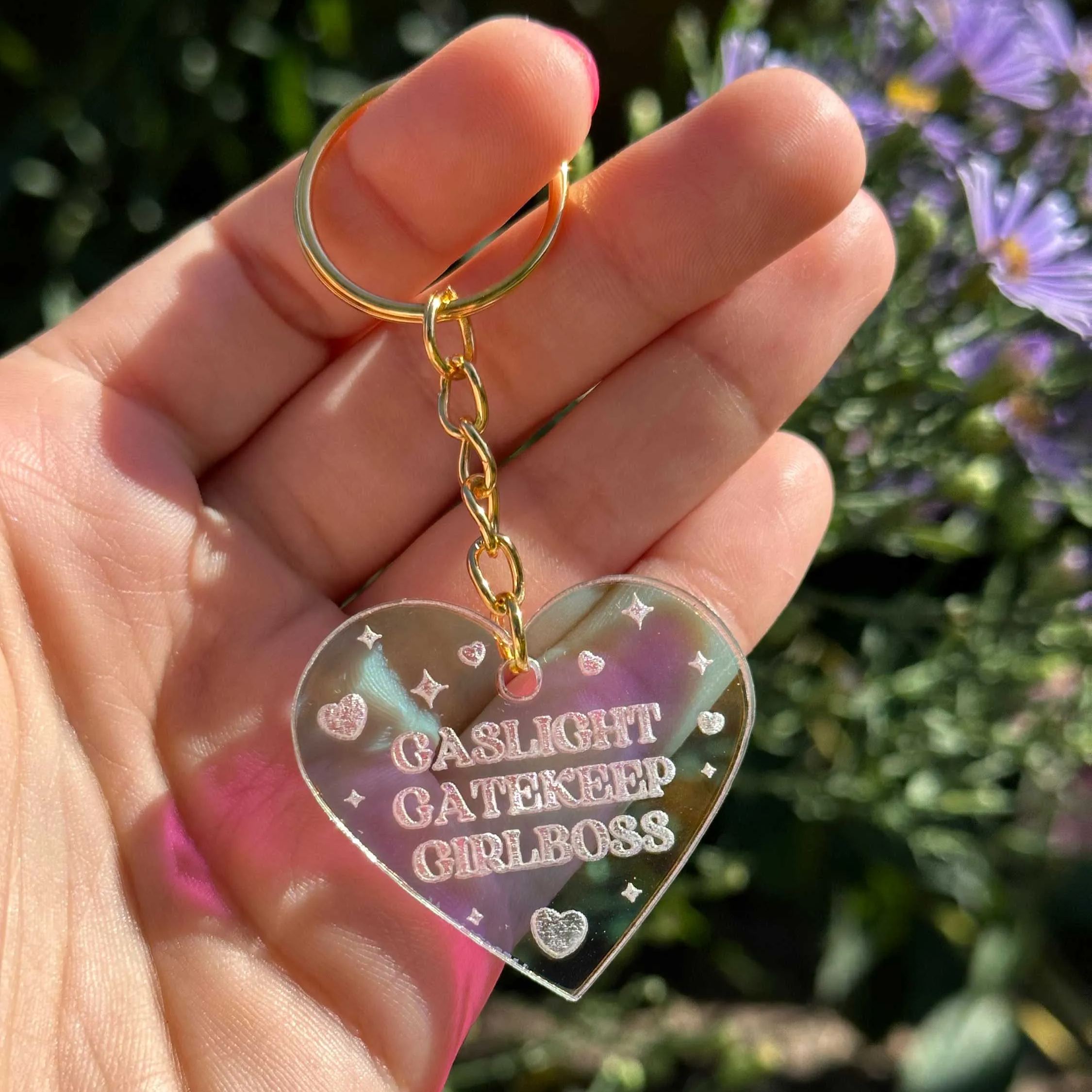 Dream Big, Fart Loud Iridescent Acrylic Keychain