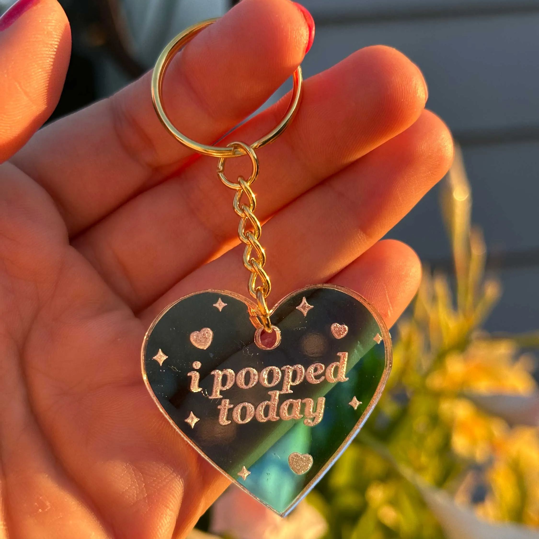 Dream Big, Fart Loud Iridescent Acrylic Keychain