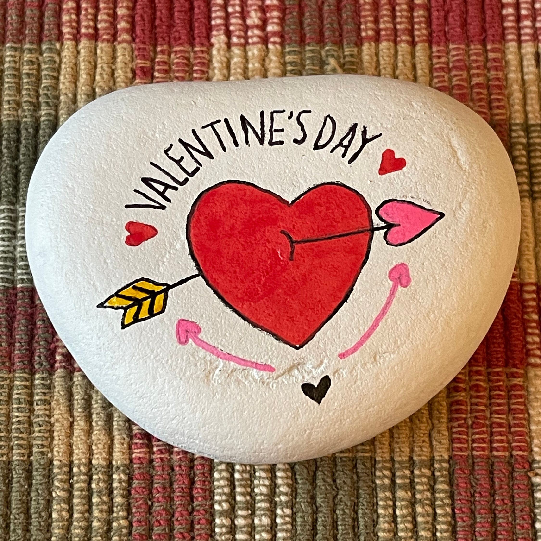 Valentine’s Day painted rocks
