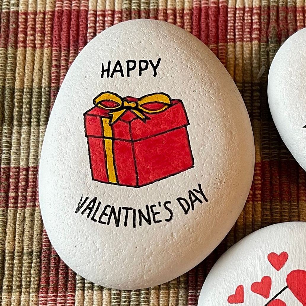 Valentine’s Day painted rocks