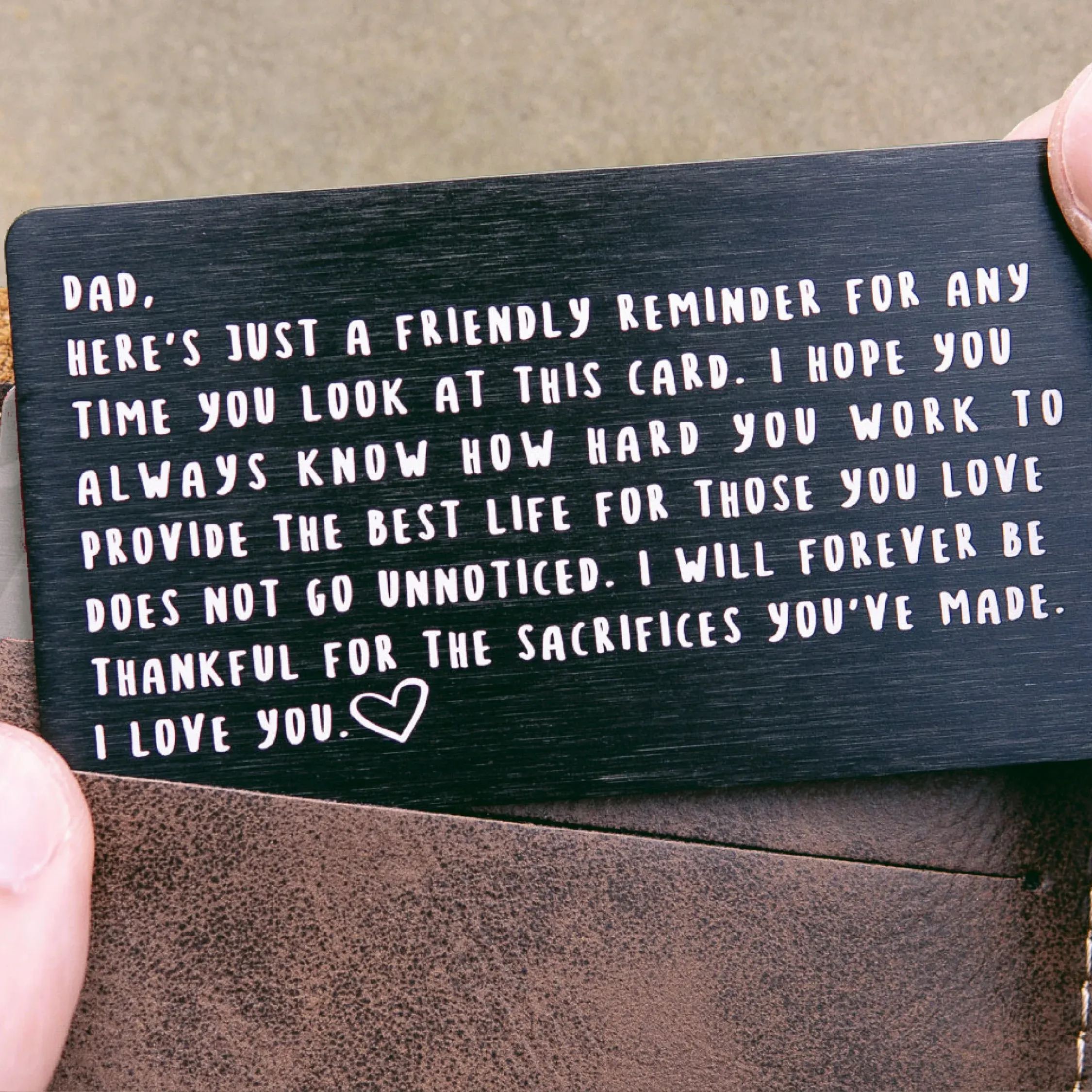 Remind Dad How Much He Means to You Wallet Card