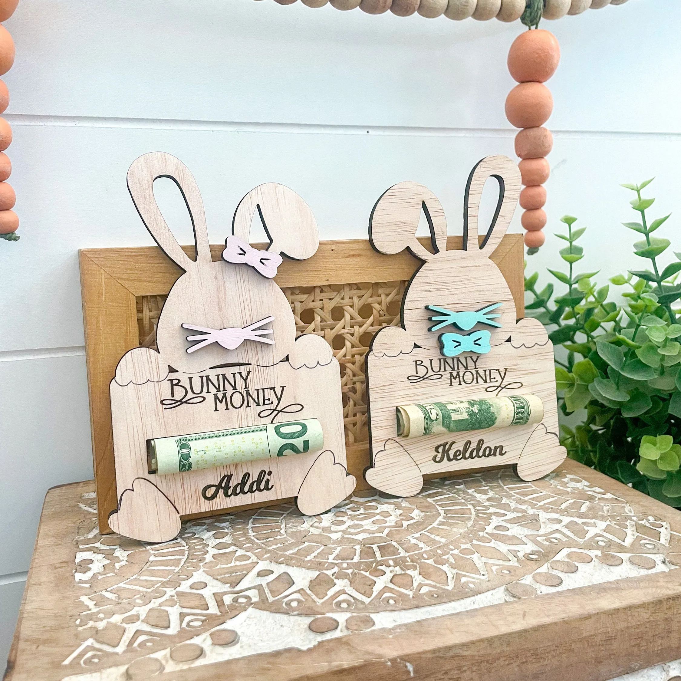 Personalised Easter Bunny Money Holder