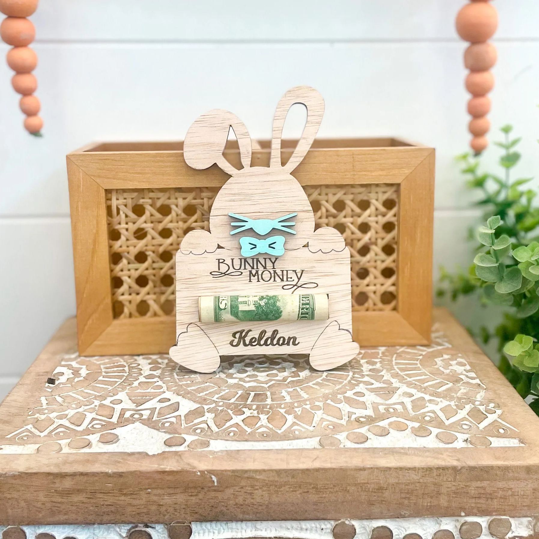 Personalised Easter Bunny Money Holder