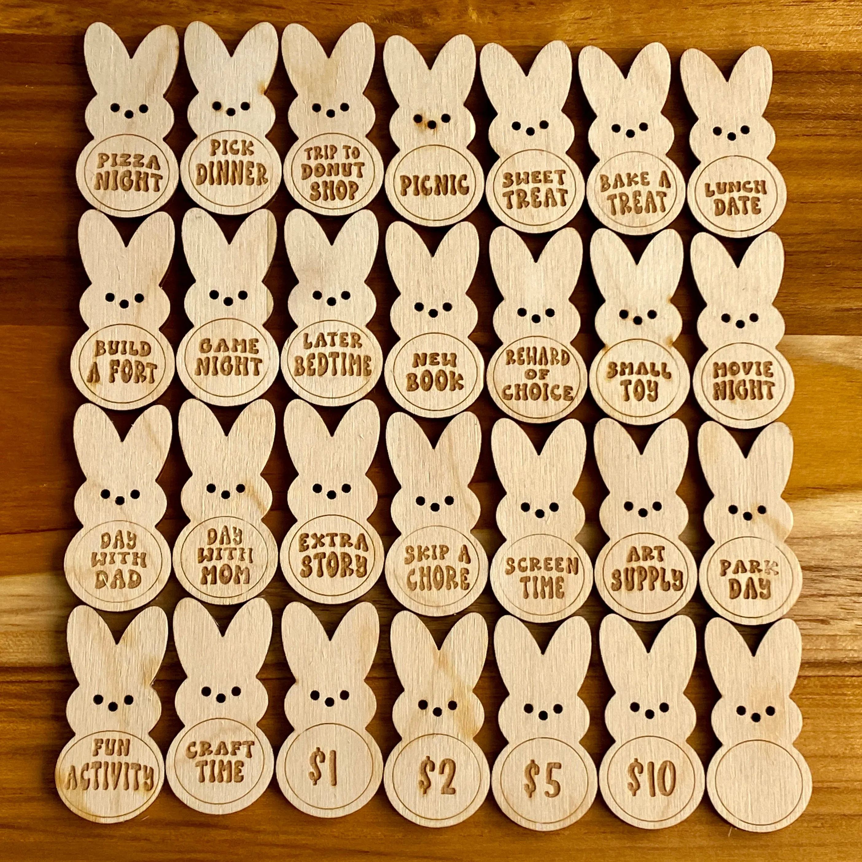 复活节儿童奖励兔子代币