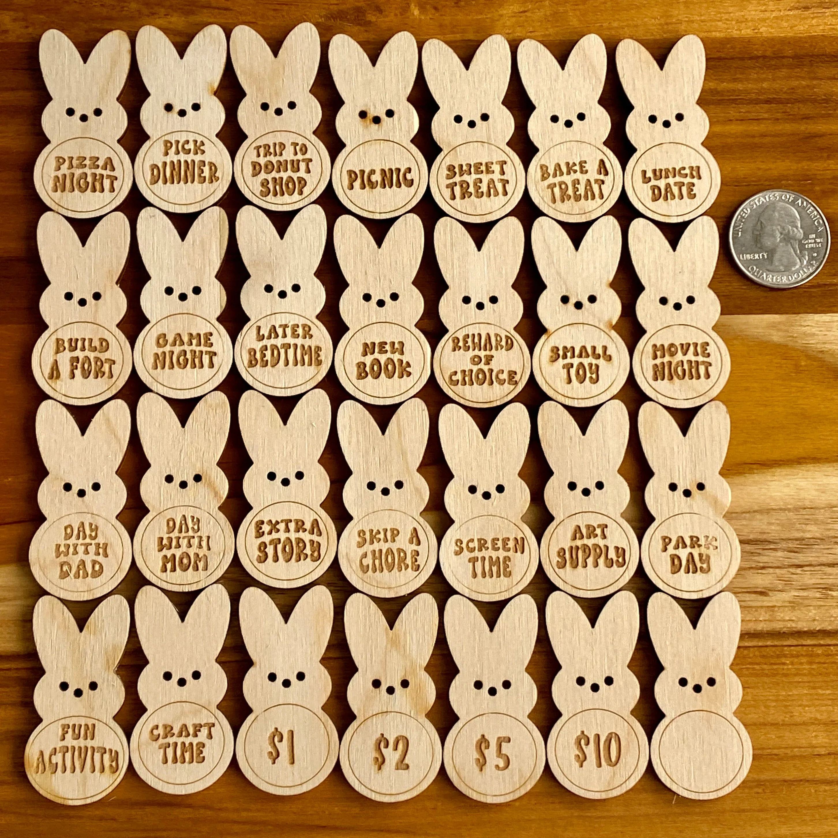 Easter Kids Reward Bunny Tokens