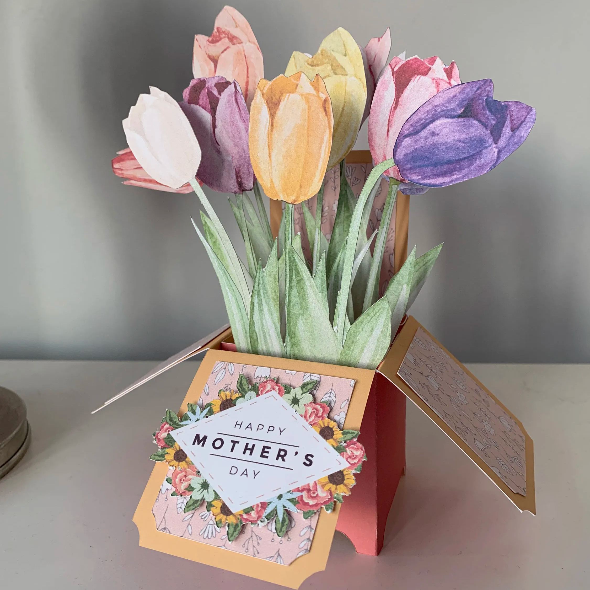 3D Pop Up Handmade Tulip Card