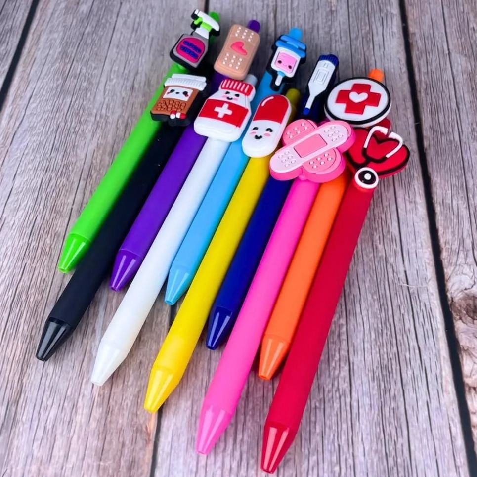 10 PC Cute Nursing Pens Set in Bulk with Heart and Syringe 