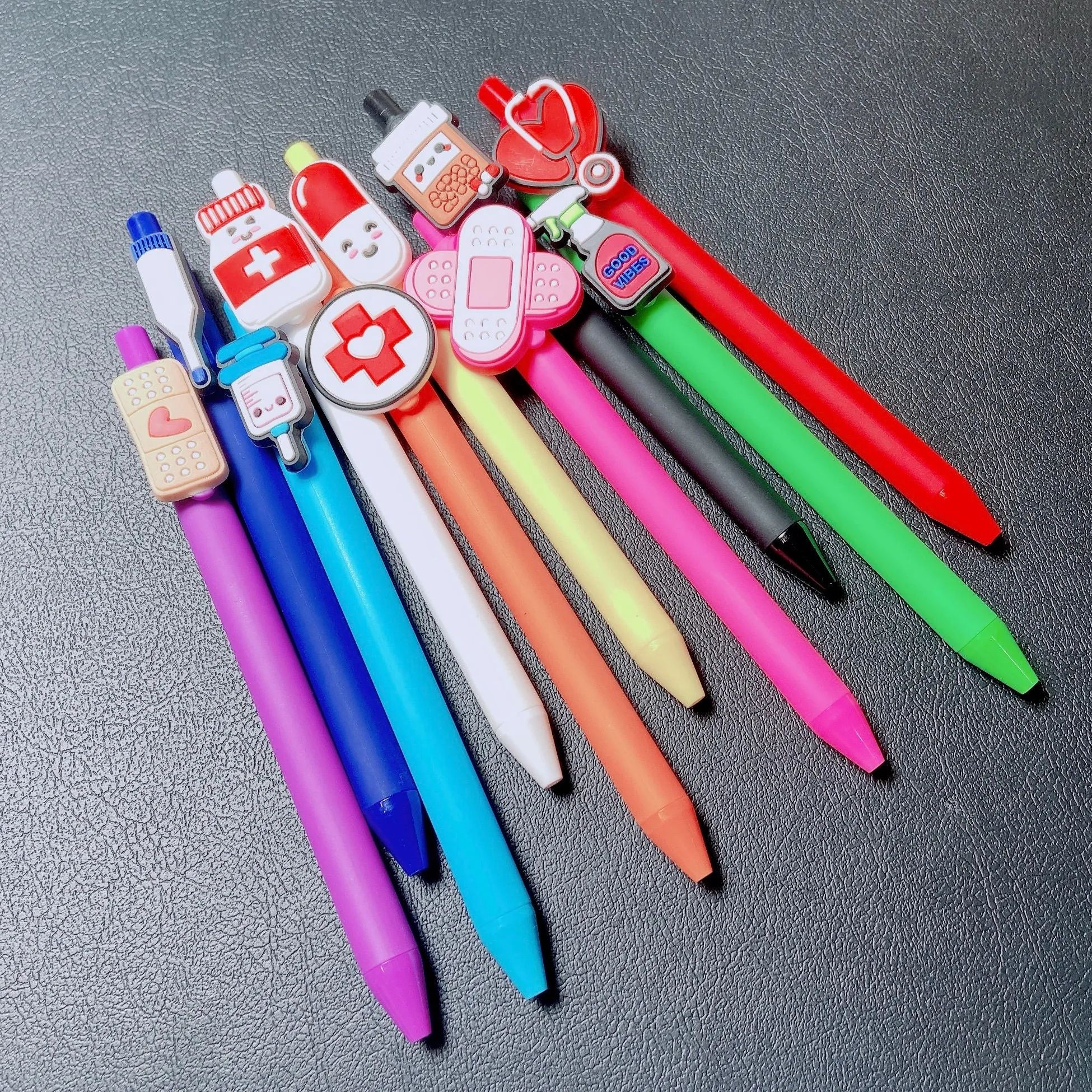 10 PC Cute Nursing Pens Set in Bulk with Heart and Syringe 